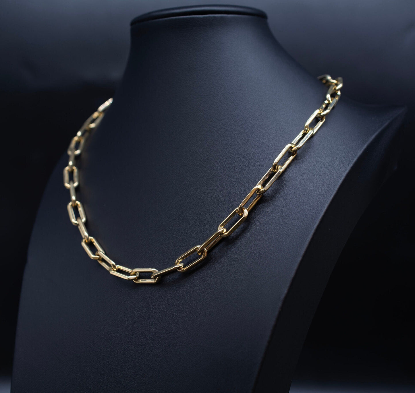 14k Real Gold Paperclip Chain, 14K Gold 8.4mm Hexagonel Paperclips  Necklace, 14k Gold Chunky Paperclips, Heavy 14k Gold Paperclips Chain