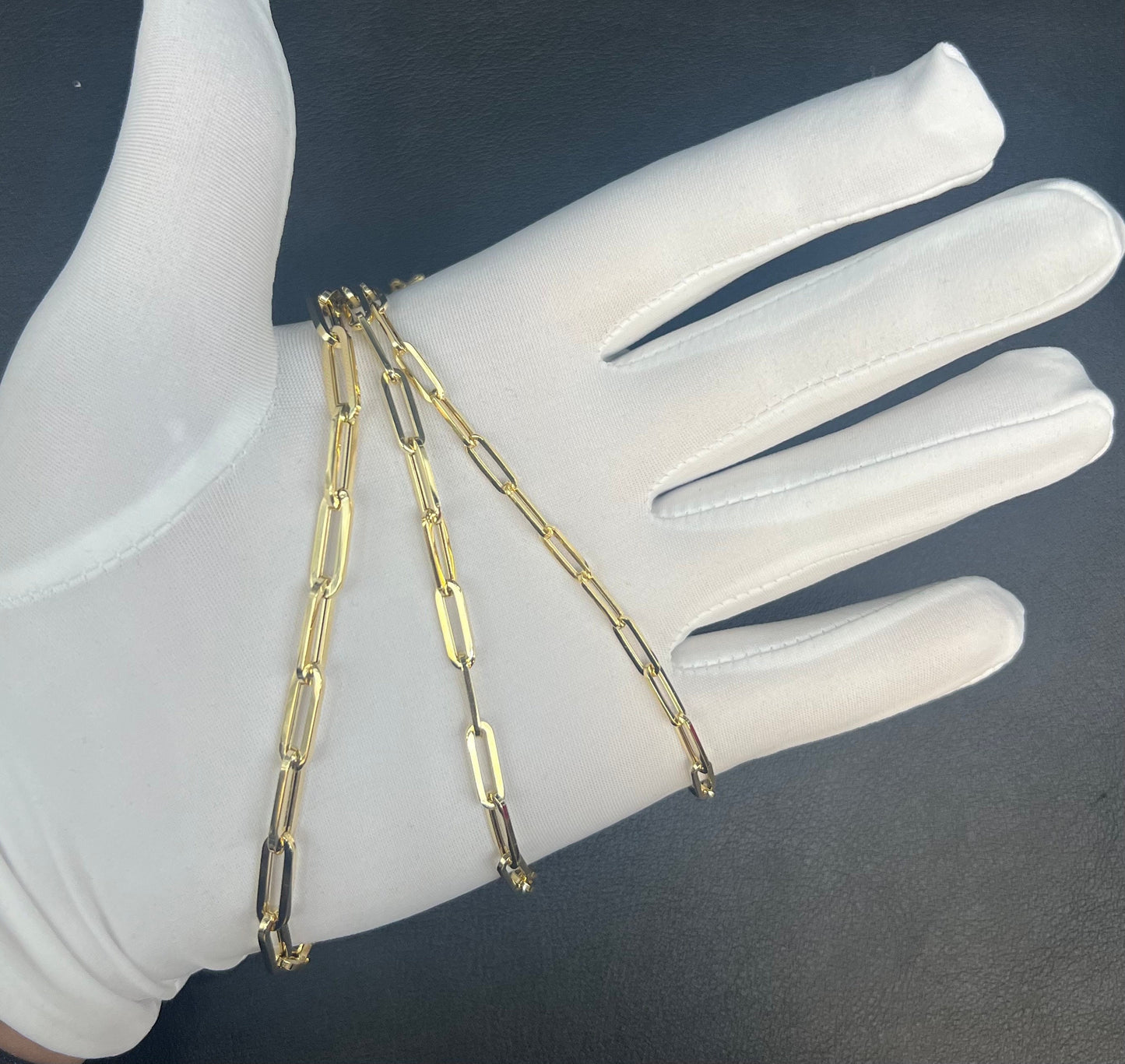 14k Real Gold Paperclip Chain,14k Gold Paperclips Necklace, Women and Man Chain, Real 14k Yellow Gold, Heavy 14k Gold Paperclips Chain