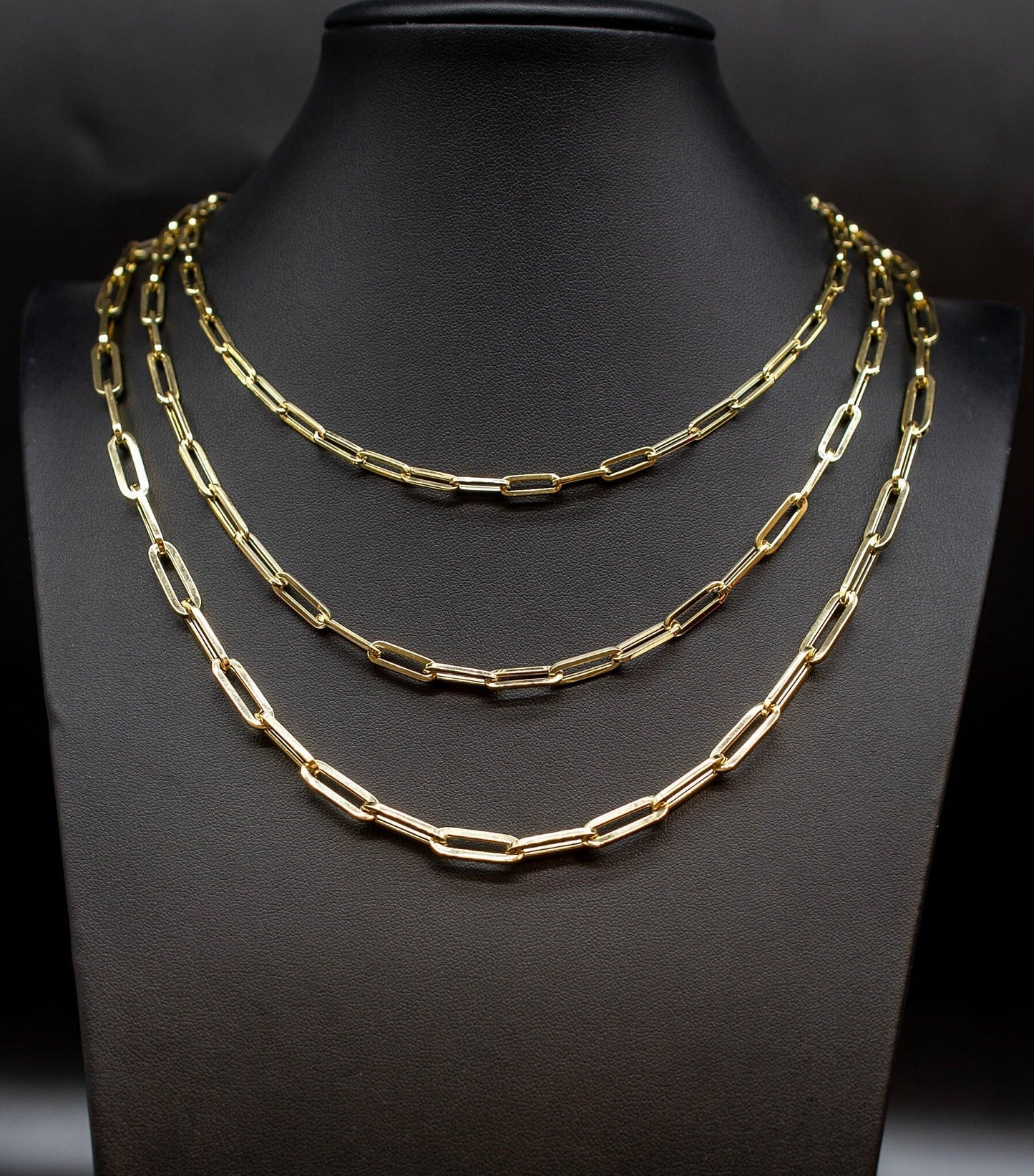 14k Real Gold Paperclip Chain, 14k Gold Paperclips Necklace, Women and Man Chain, Real 14k Yellow Gold,  14k Gold Paperclips Chain