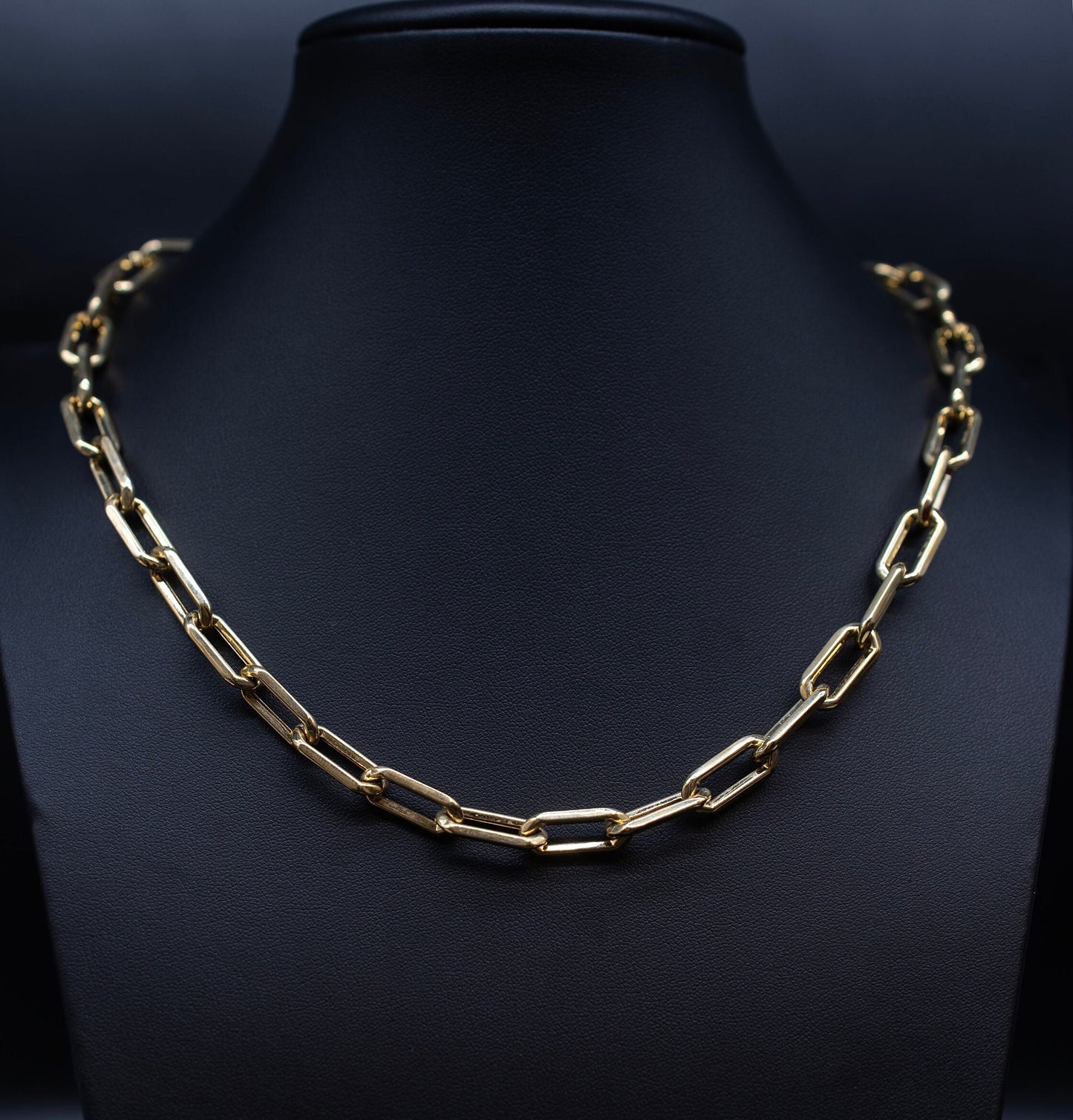 14k Real Gold Paperclip Chain, 14K Gold 8.4mm Hexagonel Paperclips  Necklace, 14k Gold Chunky Paperclips, Heavy 14k Gold Paperclips Chain