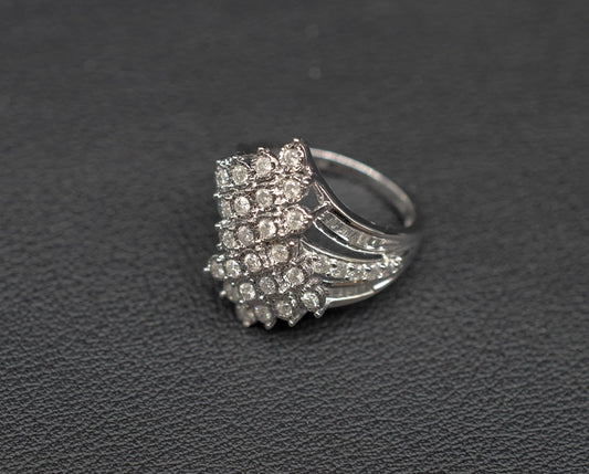 10k Solid White Gold Real Natural Diamond Ring , 10k Solid Gold 1 Carat Real Diamond Women Ring, 1 CT Real Diamond Woman Ring