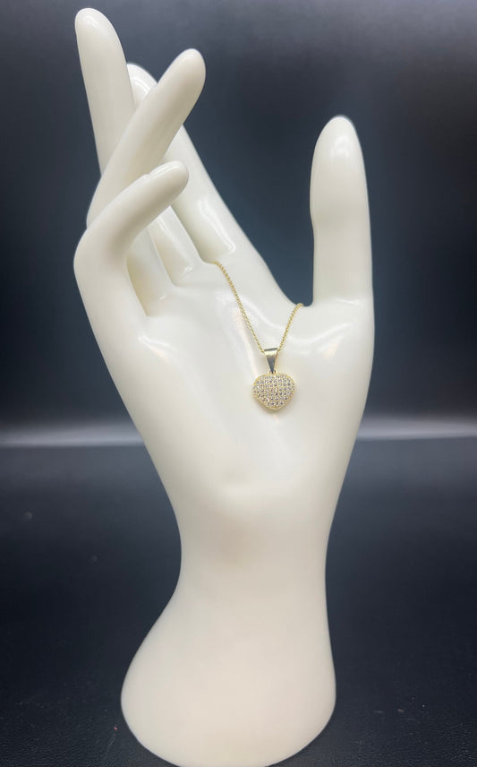 14k Real Gold Heart Pendants Necklace, with 14k Solid Gold 1mm Cable Chain, 14k Solid Gold Heart Pendant, 14k Solid Gold Heart Necklace