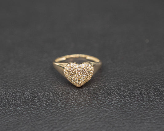 14k Real Solid Gold Heart Ring, 14k Solid Gold Women Heart Ring, Heart Symbol Gold Ring for Women, Gift,Real Gold Ring, 14k Sigma Heart Ring
