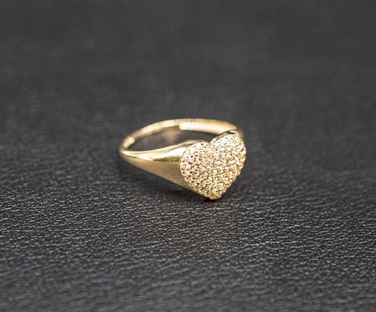 14k Real Solid Gold Heart Ring, 14k Solid Gold Women Heart Ring, Heart Symbol Gold Ring for Women, Gift,Real Gold Ring, 14k Sigma Heart Ring