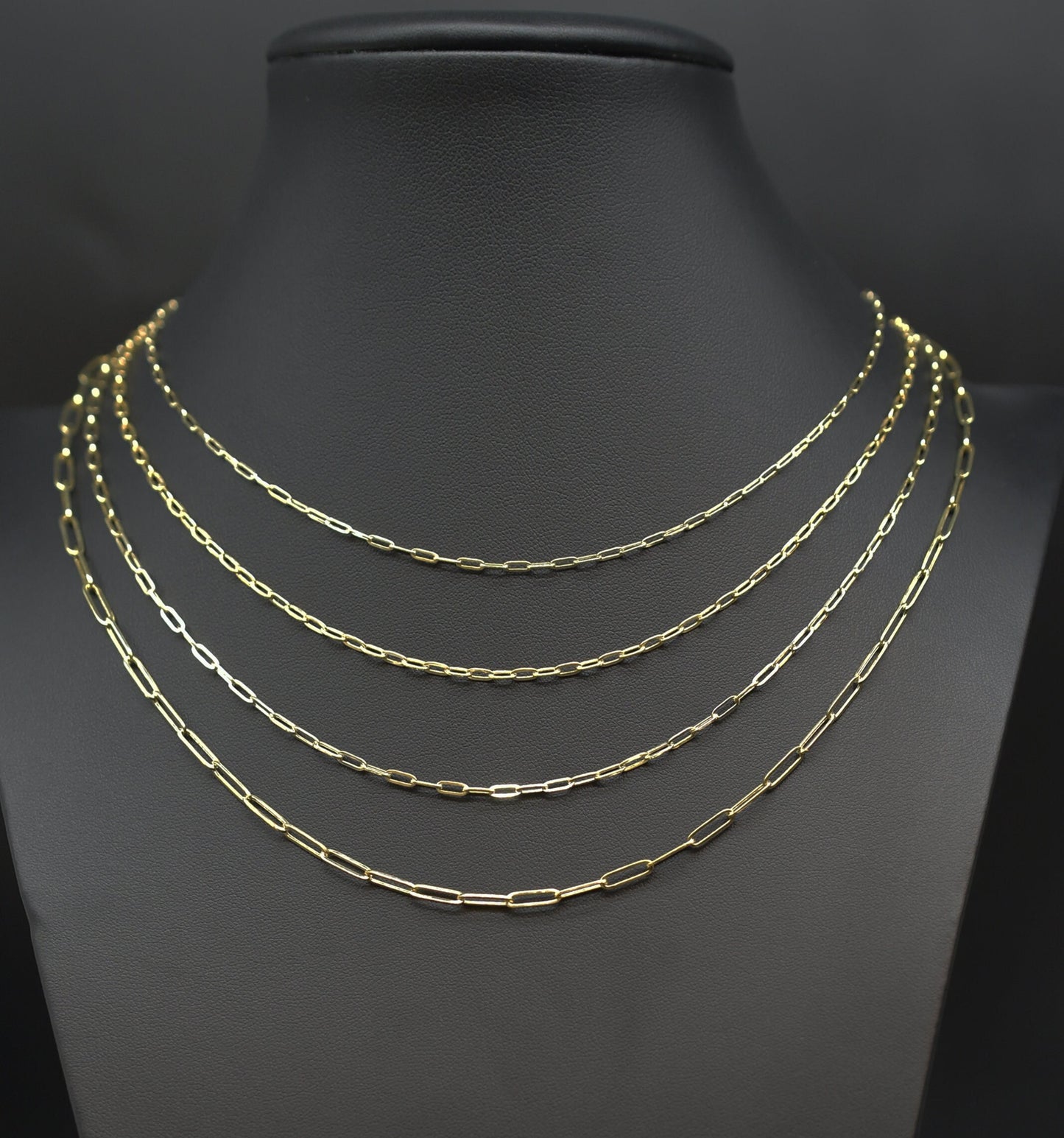 14k Yellow Gold Fancy Paperclip Chain, 14k Gold Paperclip Bracelet, 14k Real Gold Paperclips Necklace, 14k Gold 1.8mm-5.8mm Women Chain