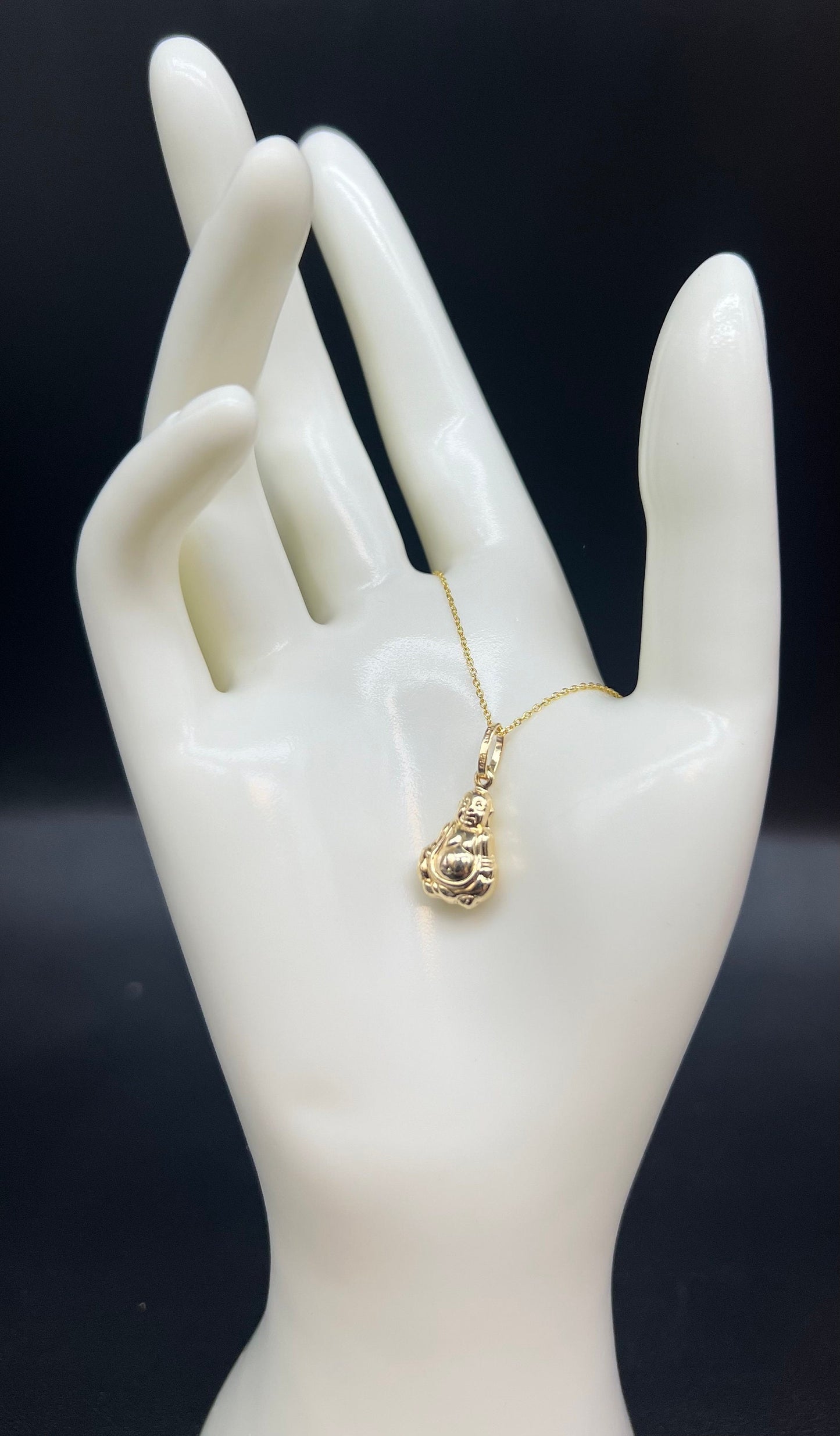 14k Real Gold Buddha Pendant Necklace, with 14k Solid Gold 1mm Cable  Chain, Gold Buddha Charm, Buddha Pendant, Real Gold buddha Pendant