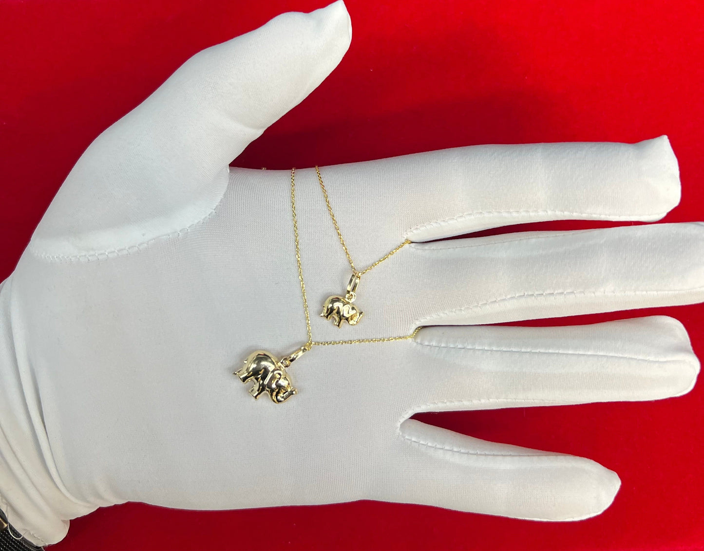 14k Real Gold Elephant Pendant Necklace, with 14k Solid Gold 1mm Cable  Chain, Gold Elephant Charm, Elephant Pendant, Gold Elephant Pendant