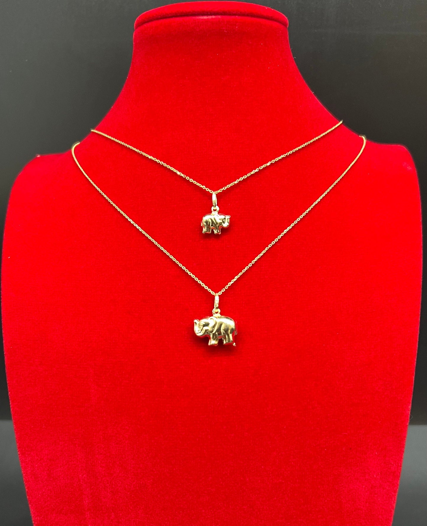 14k Real Gold Elephant Pendant Necklace, with 14k Solid Gold 1mm Cable  Chain, Gold Elephant Charm, Elephant Pendant, Gold Elephant Pendant