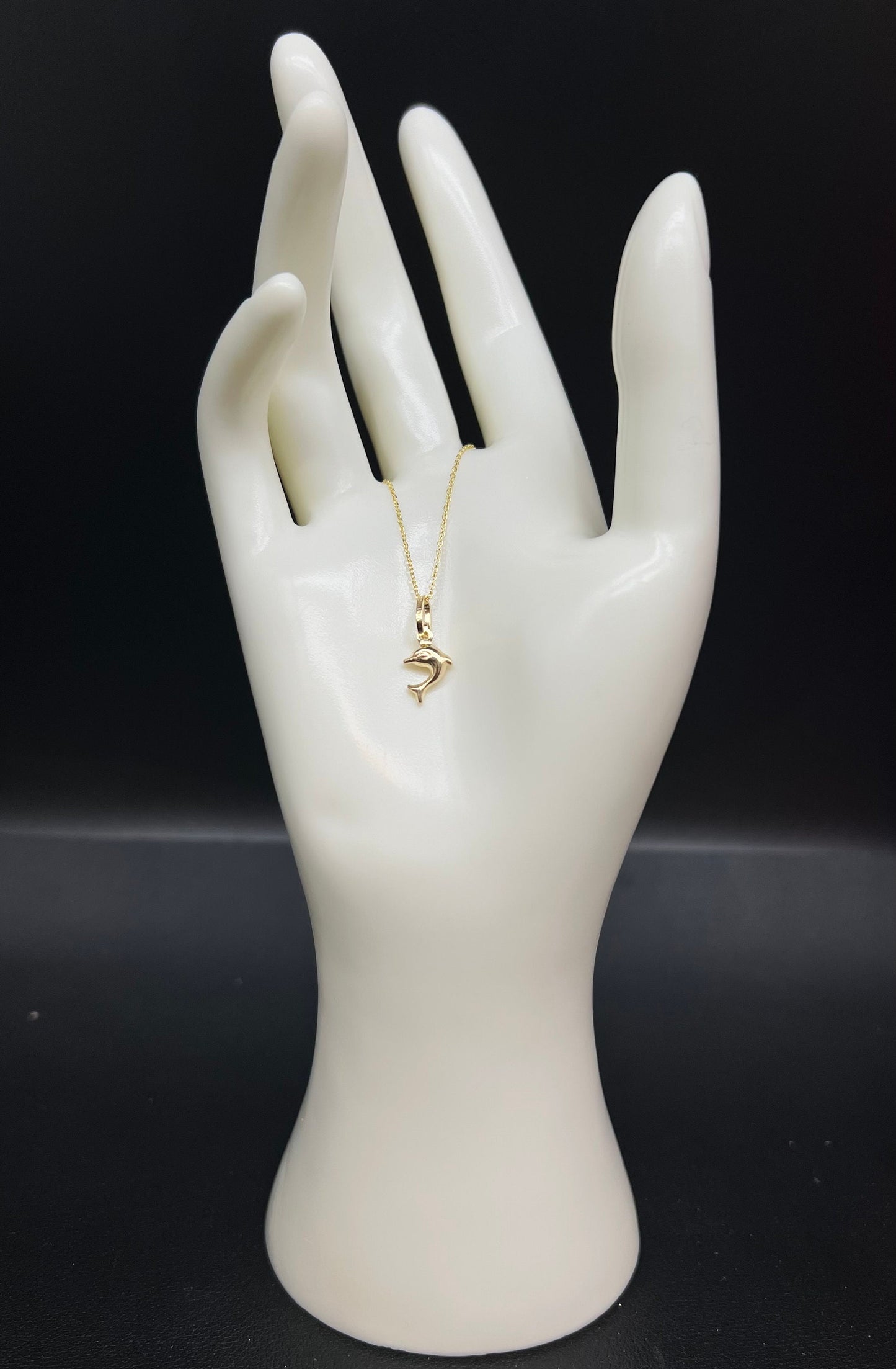 14k Real Gold Dolphin Pendant Necklace, with 14k Solid Gold 1mm Cable  Chain, Dolphin Charm, Dolphin Pendant, Real Gold Dolphin Pendant