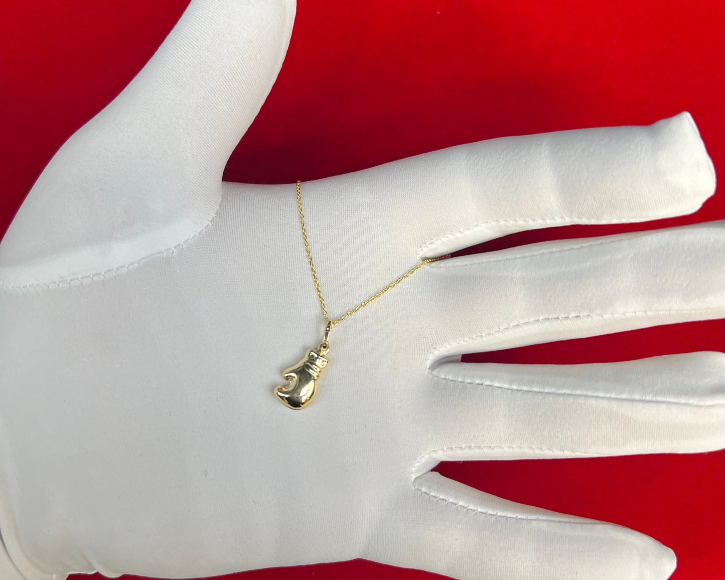 14k Real Gold Boxing Glove Pendant Necklace, with 14k Solid Gold 1mm Cable  Chain, Boxing Glove Pendant, Real Gold Boxing Glove Pendant