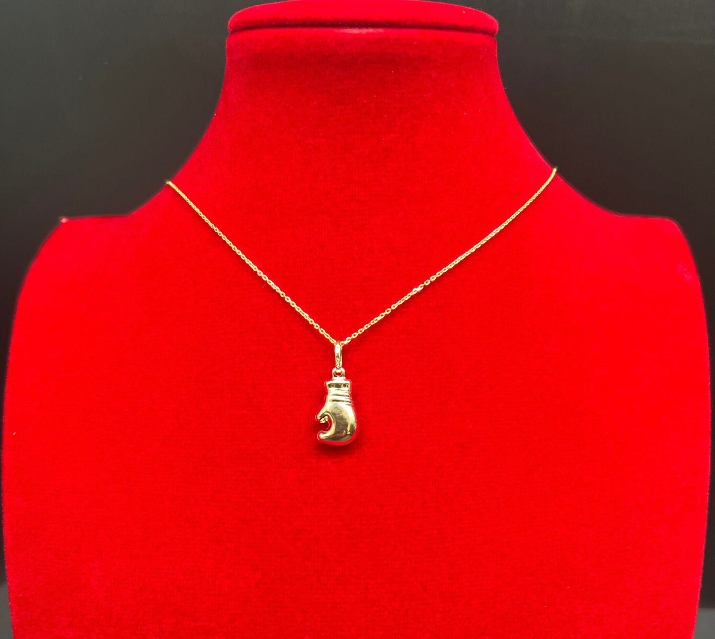 14k Real Gold Boxing Glove Pendant Necklace, with 14k Solid Gold 1mm Cable  Chain, Boxing Glove Pendant, Real Gold Boxing Glove Pendant