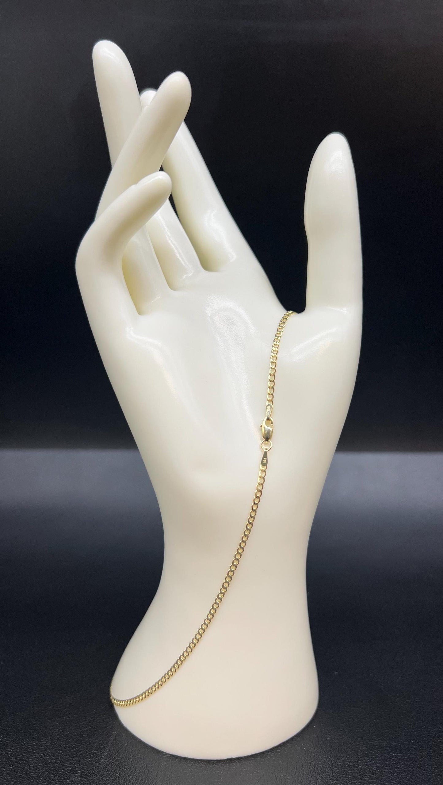 10K Real Yellow Gold Cuban Curb Link Chain, 10k 2.2mm - 11mm  Cuban Curb Chain,10k Real Gold Chain Men and Women, 10k Gold Chain Necklace