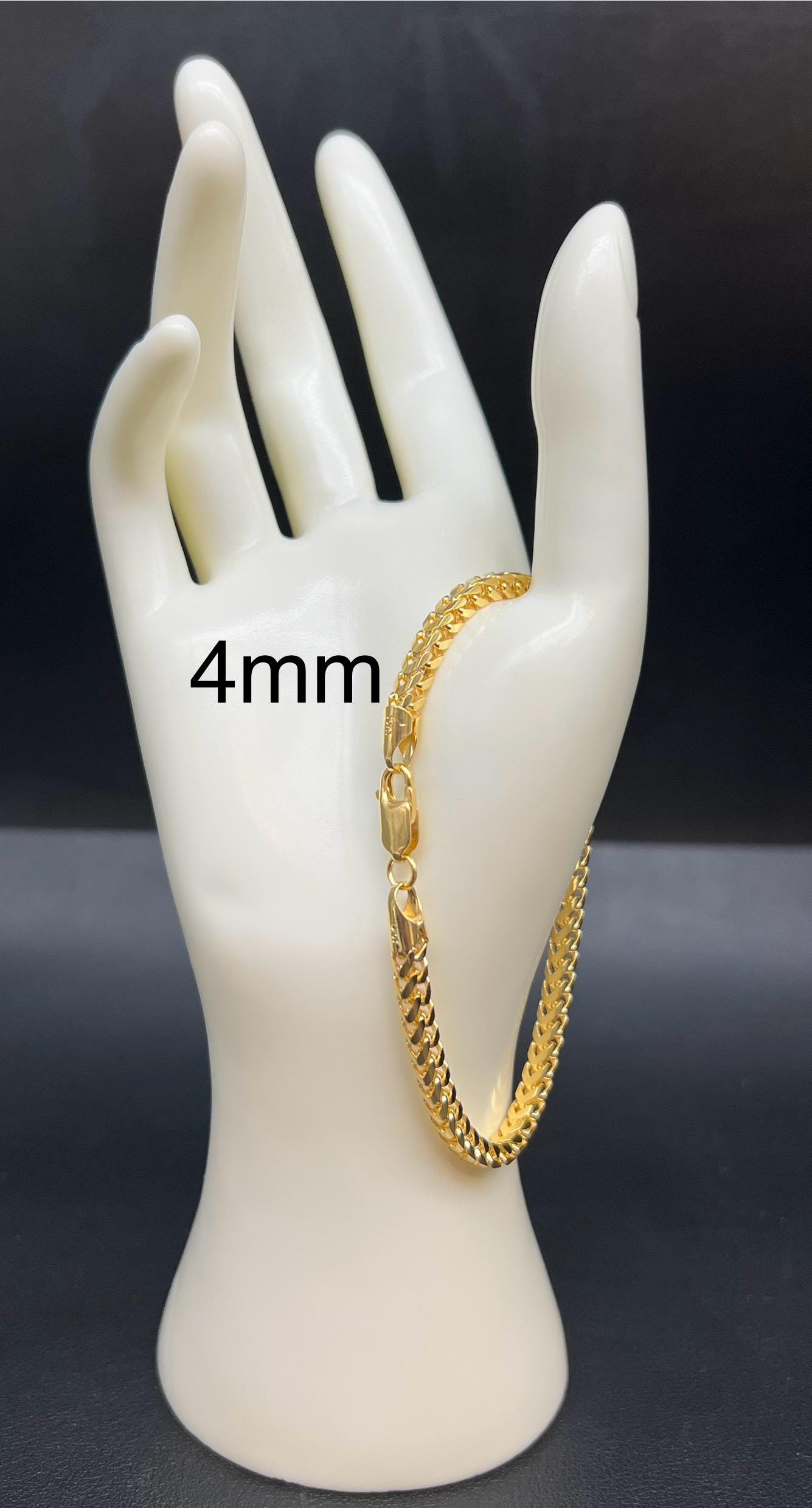 10K SOLID Gold Franco Chain Bracelet, 10K Gold Bracelet,Women Men,2mm 2.8mm 10k Gold chain,Heavy Real Gold 10k Bracelet, Men and Women