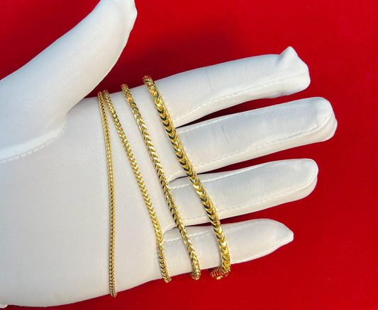 10K SOLID Gold Franco Chain Bracelet, 10K Gold Bracelet,Women Men,2mm 2.8mm 10k Gold chain,Heavy Real Gold 10k Bracelet, Men and Women