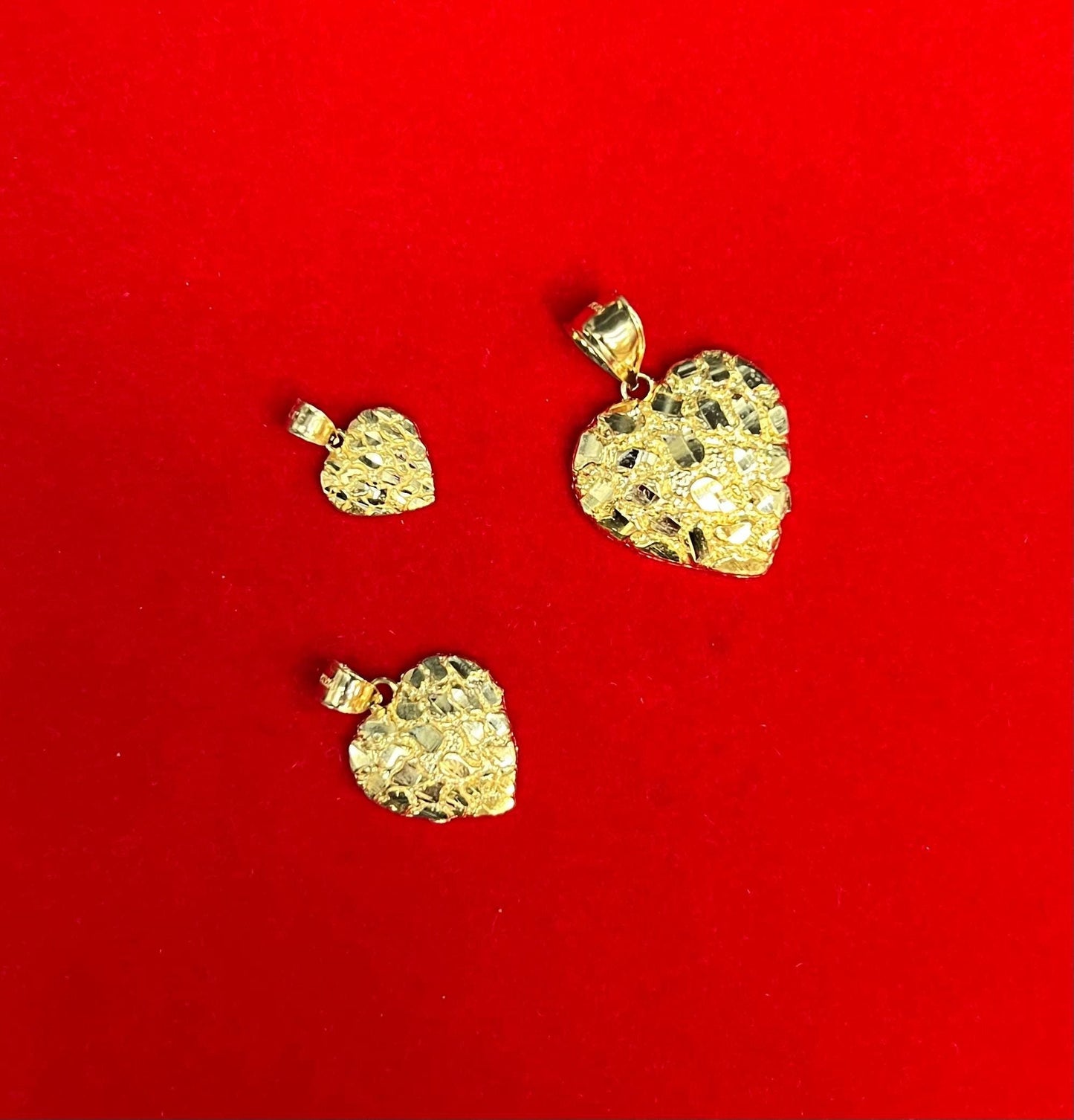 10k Real Solid Gold Heart Shape Nugget Pendant, 10k Nugget Pendant , Heart Pendant, Heart Charm, 10k Real Gold Heart Nugget Charm