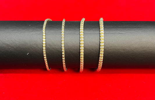 14k Solid Gold Iced Out Chain Bracelet, Two Tone Yellow and White Gold Ice Out Bracelet, 14k Cylinder Chain,14k Diamond Cut Ice Link Chain