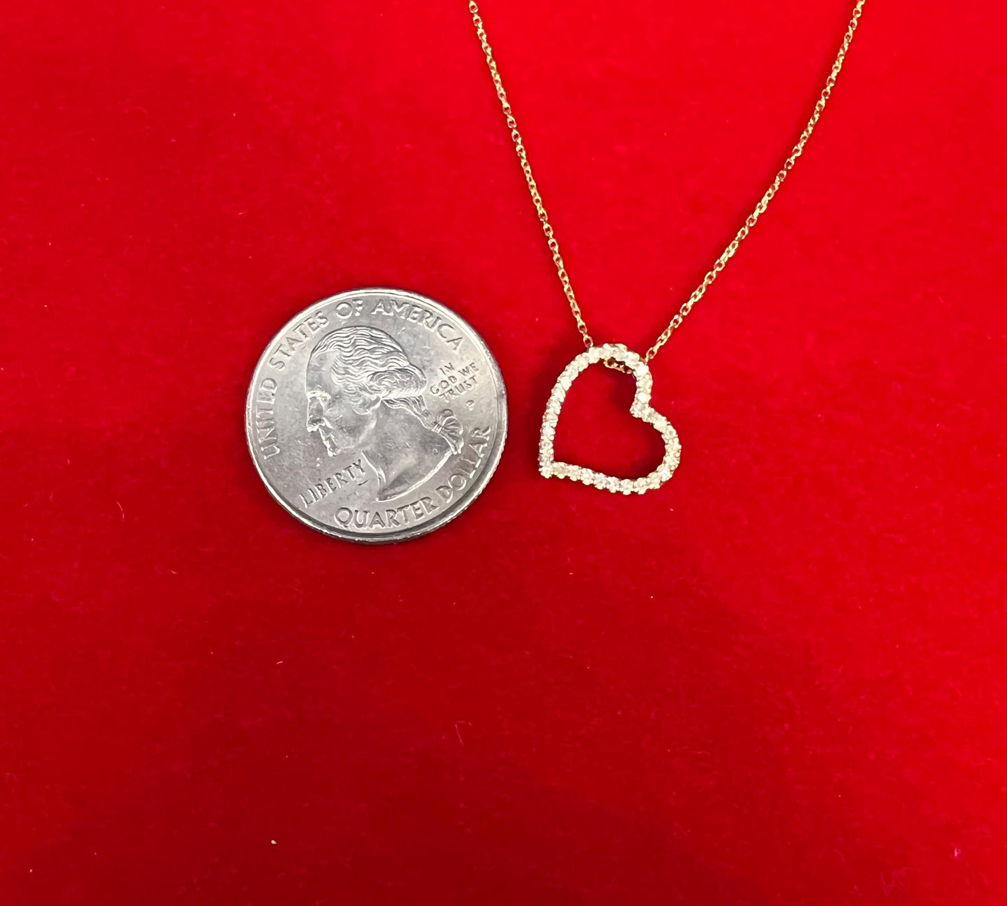 14k Solid Gold Natural Diamond Heart Necklace, 14K Gold Diamond Necklace , 14K Yellow Gold Heart Necklace, 14k Real Diamond Women Necklace