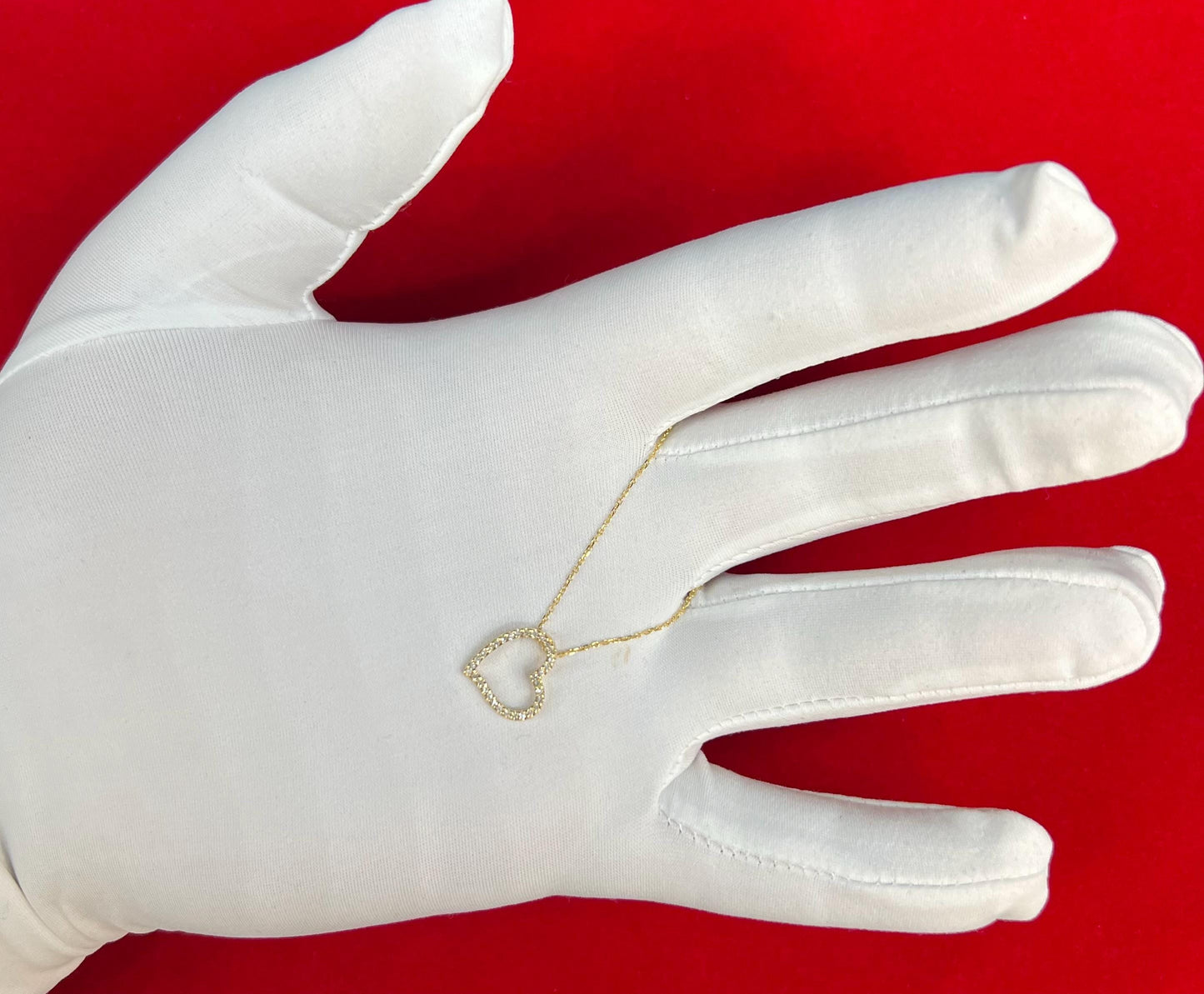14k Solid Gold Natural Diamond Heart Necklace, 14K Gold Diamond Necklace , 14K Yellow Gold Heart Necklace, 14k Real Diamond Women Necklace