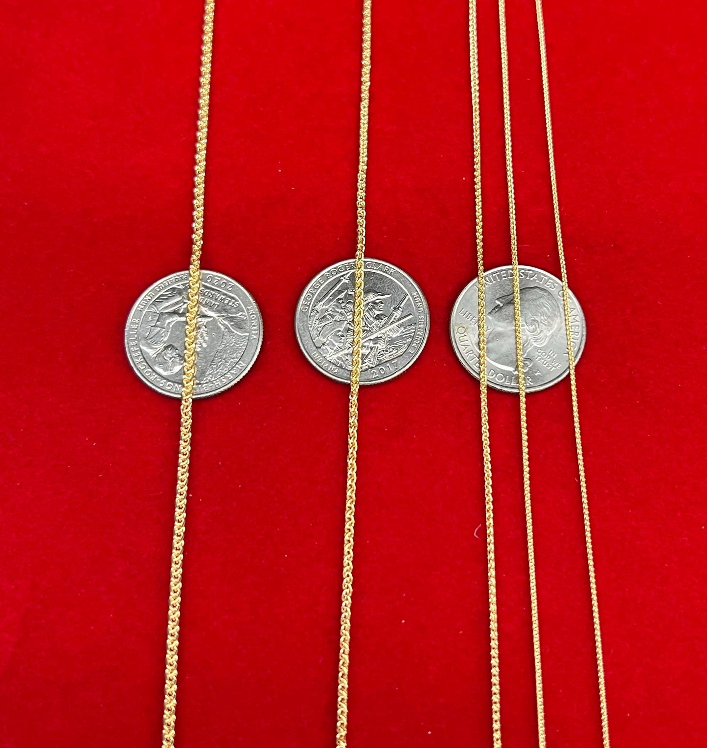 14K SOLID Yellow Gold Wheat Chain Necklace, 14k Solid Gold 0.9mm - 2.1mm Wheat Chain ,14k Men and Women Wheat Chain, 14k Solid Gold Necklace