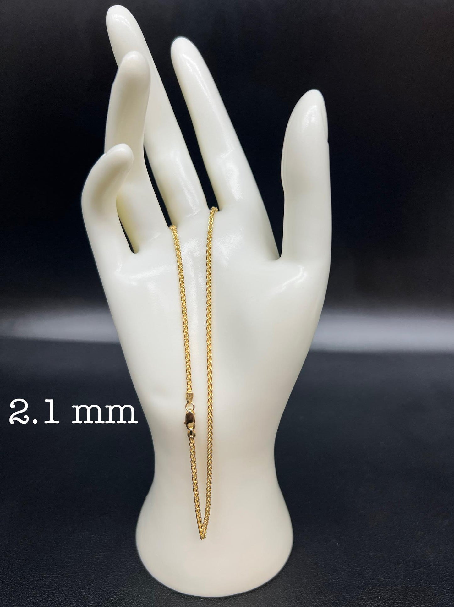 14K SOLID Yellow Gold Wheat Chain Necklace, 14k Solid Gold 0.9mm - 2.1mm Wheat Chain ,14k Men and Women Wheat Chain, 14k Solid Gold Necklace