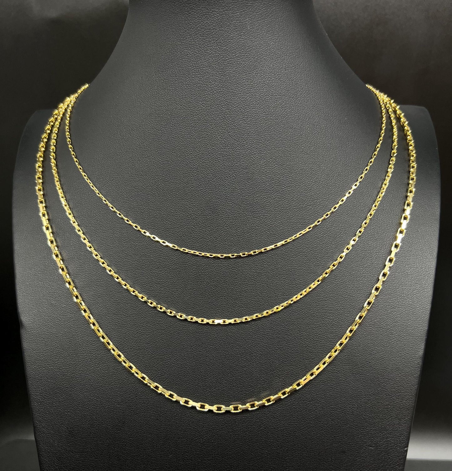 14k SOLID Gold French Cable Chain, 1.3mm-2.6mm Women Necklace, 14k French Cable Chain,  14k Yellow Gold Box Chain, 14k Square Cable Chain