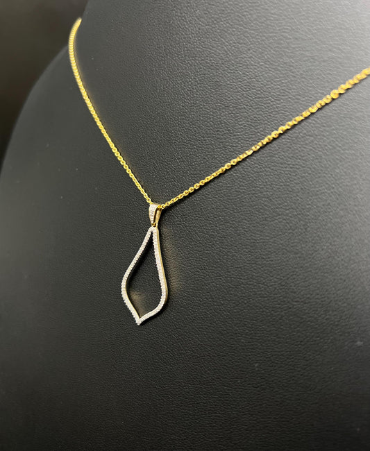 Real Diamond Drop Necklace, 10K Gold Diamond Necklace , 10K Solid Gold Tear Drop Necklace Chain,Christmas Special , Dainty Women Necklace