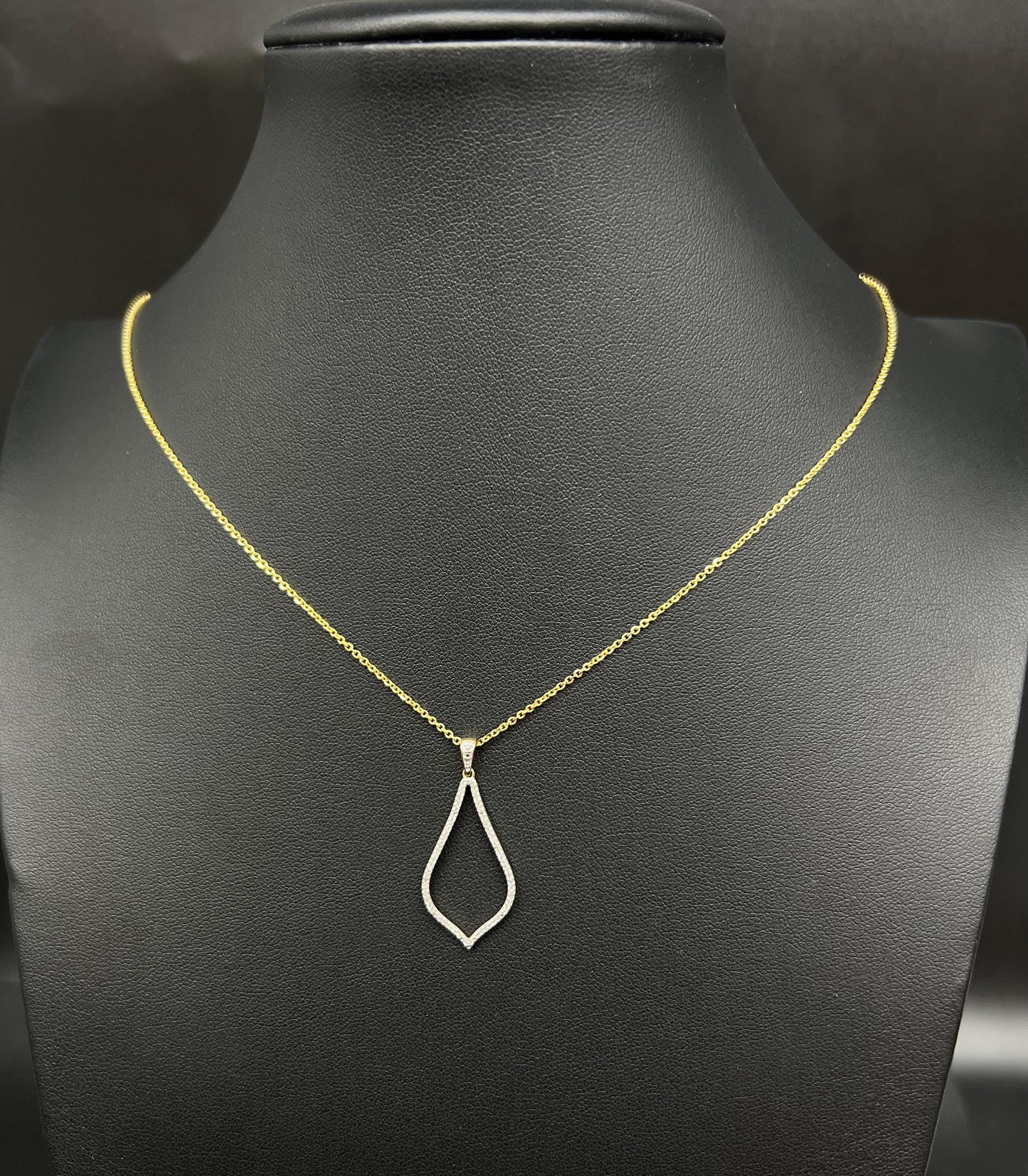 Real Diamond Drop Necklace, 10K Gold Diamond Necklace , 10K Solid Gold Tear Drop Necklace Chain,Christmas Special , Dainty Women Necklace
