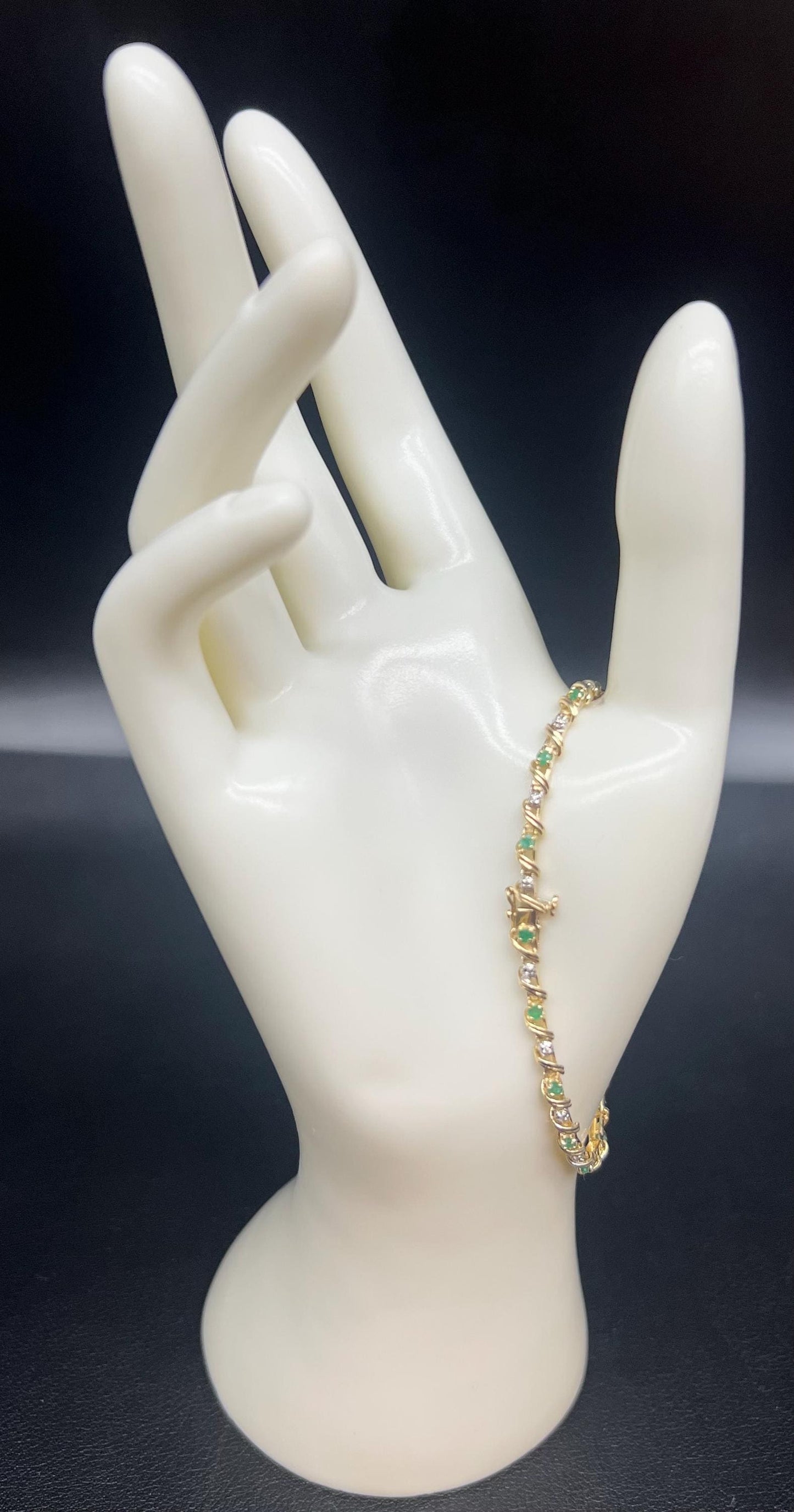10k Real Solid Gold 1 ct. EMERALD Bracelet, 10k Real Solid Gold 1 ct. SAPPHIRE Bracelet, 10k Real Solid Gold 0.2 Ct Natural Diamond Bracelet