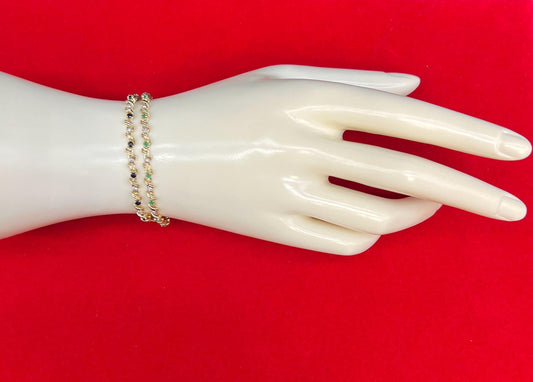 10k Real Solid Gold 1 ct. EMERALD Bracelet, 10k Real Solid Gold 1 ct. SAPPHIRE Bracelet, 10k Real Solid Gold 0.2 Ct Natural Diamond Bracelet