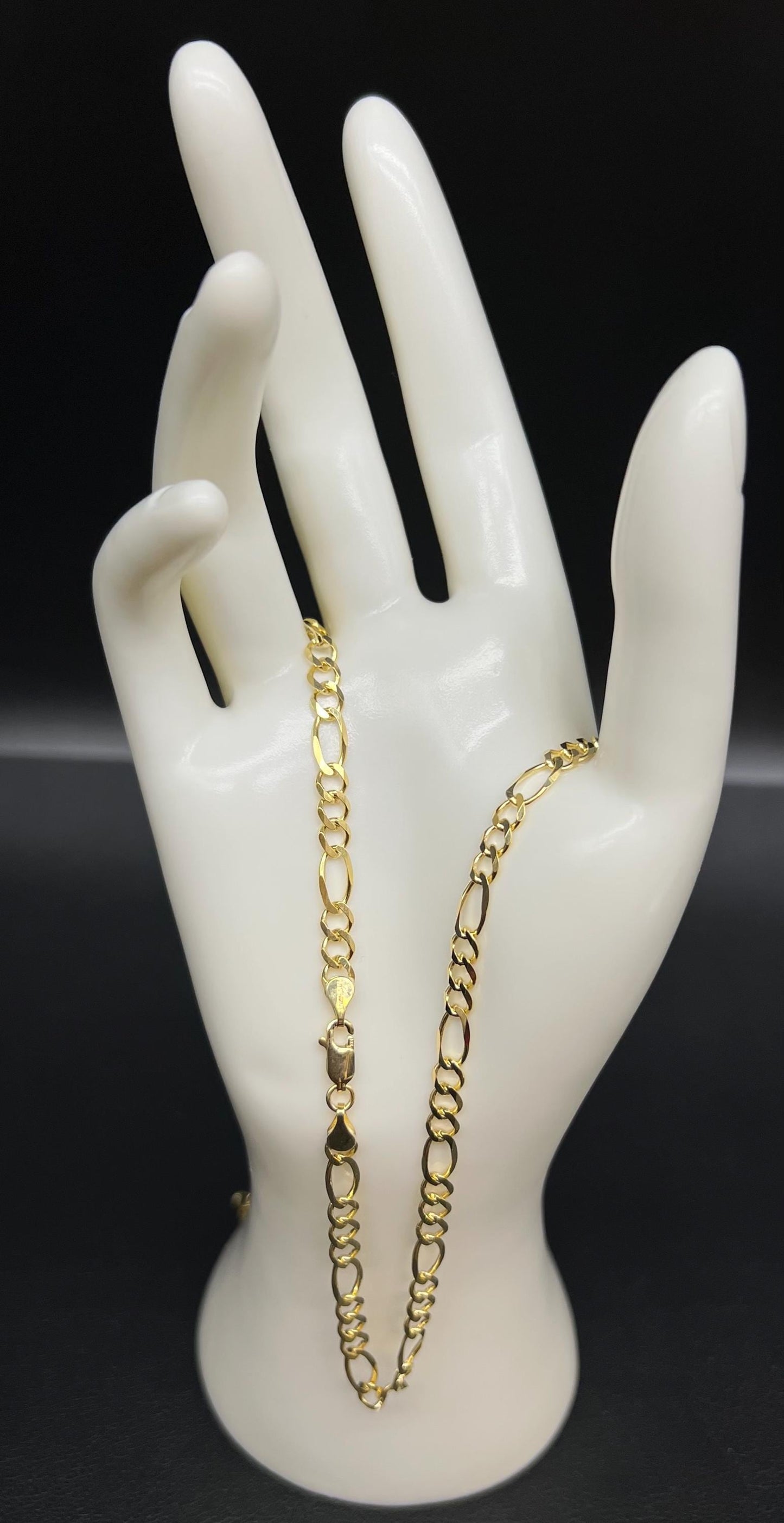 10K Real SOLID Gold Figaro Chain Necklace, 1 mm - 6 mm Figaro chain, 10k Link Chain, SOLID 10k Gold Chain, Gold Figaro Chain, Men Women