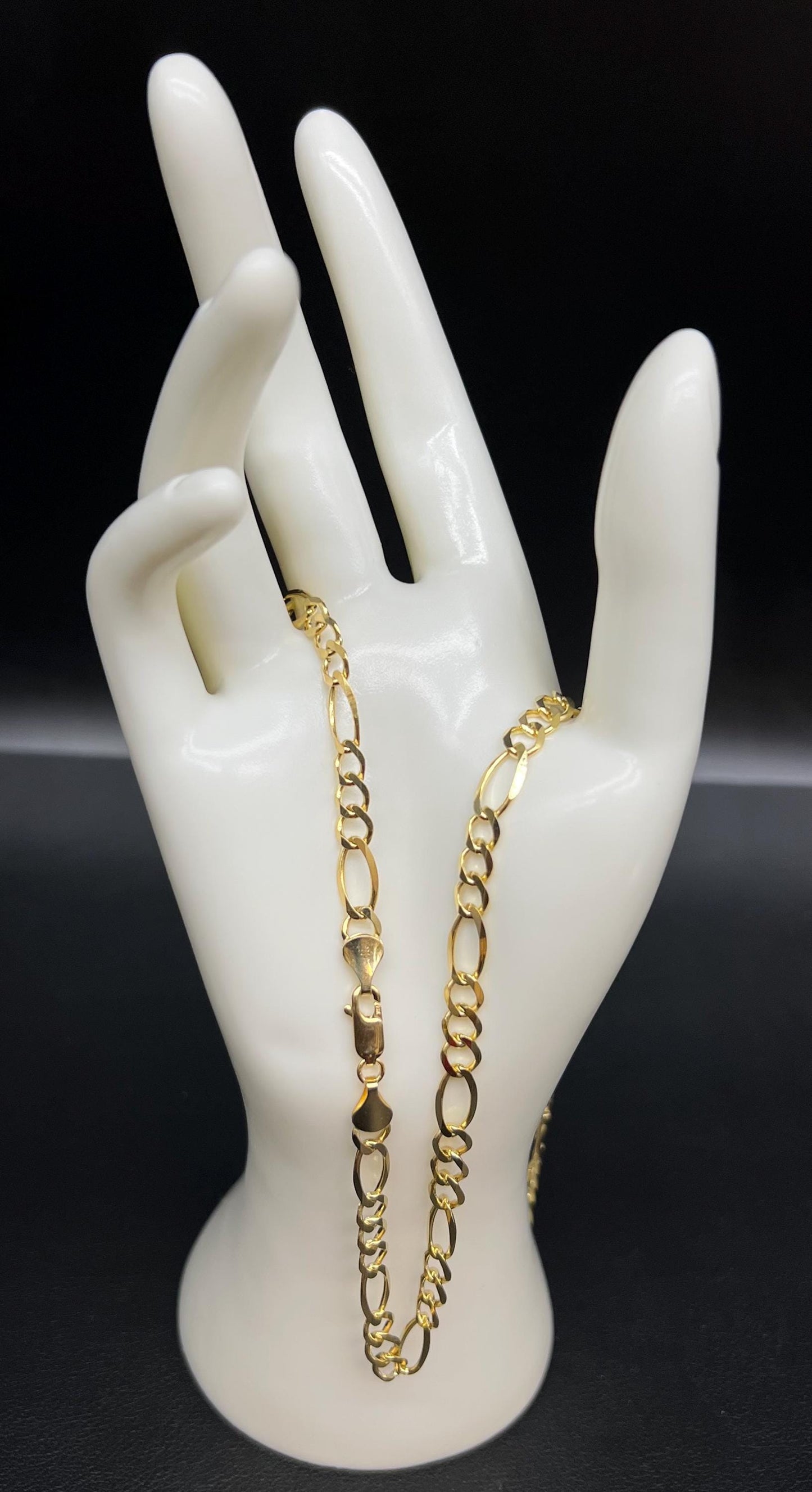 10K Real SOLID Gold Figaro Chain Necklace, 1 mm - 6 mm Figaro chain, 10k Link Chain, SOLID 10k Gold Chain, Gold Figaro Chain, Men Women