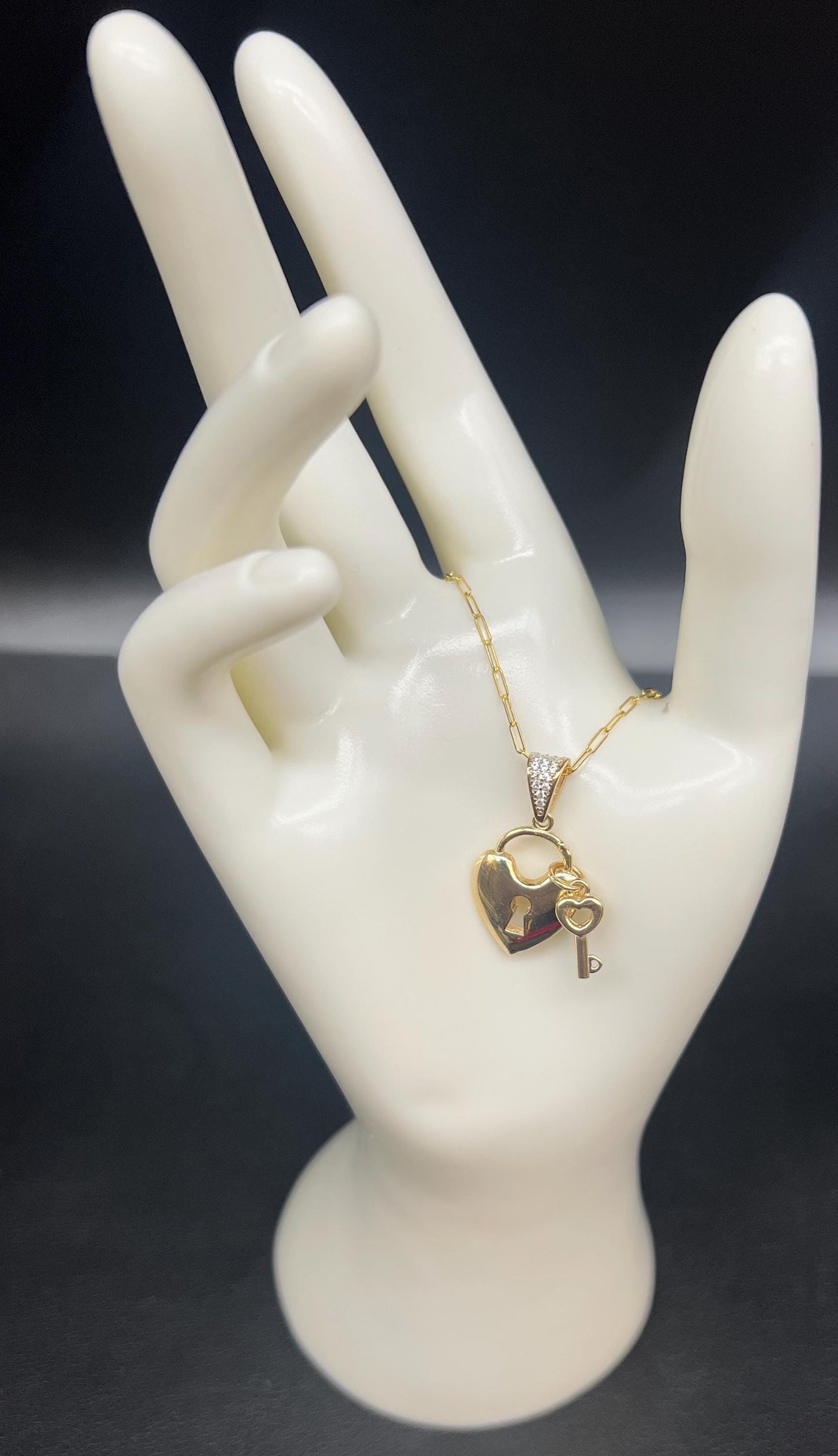 14k Real Gold Heart Pendant Necklace, with 1.5 mm Solid Paperclips Chain Necklace ,Gift,14k Gold Charm,Heart Locker charm,Real 14k gold