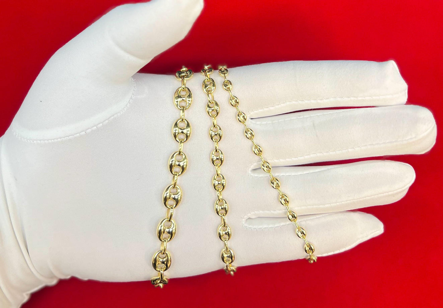 14K Real Gold Puffed Mariner Necklace, 14K Gold 4.5mm - 9mm  Puffed Mariner Necklace, 14k Women Necklace, 14K Yellow Gold Puffed Mariner