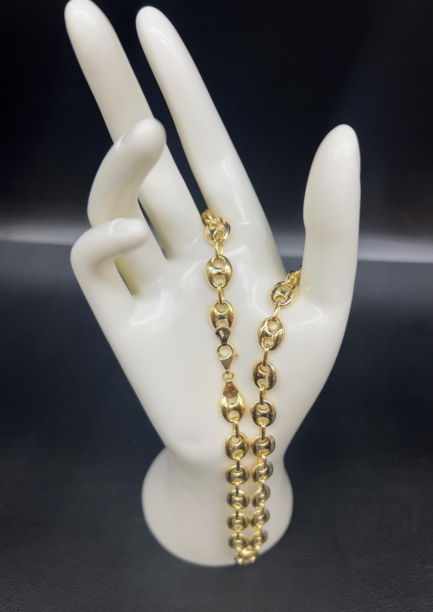 10K Real Gold Puffed Mariner Necklace, 10K Gold 4.5mm - 9mm  Puffed Mariner Necklace, 10k Women Necklace, 10K Yellow Gold Puffed Mariner