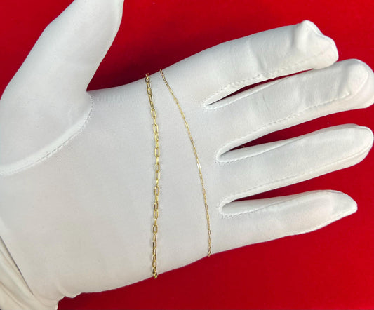 10k Real Gold Italian Paperclip Chain Necklace 1.2 mm and 2.3 mm Women, 10k Gold Chain Necklace, 10K Real gold small size paperclips chain