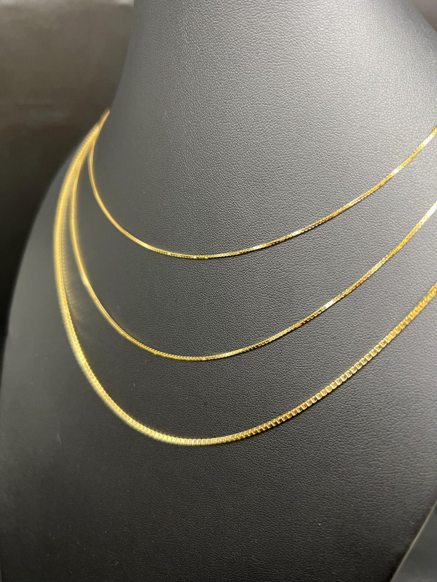 10K SOLID Gold BOX Chain, 10k Real Gold 0.8mm - 1.4mm Heavy Box Chain, 10k Solid Gold Chain, 1OK Solid Gold Square Box Chain