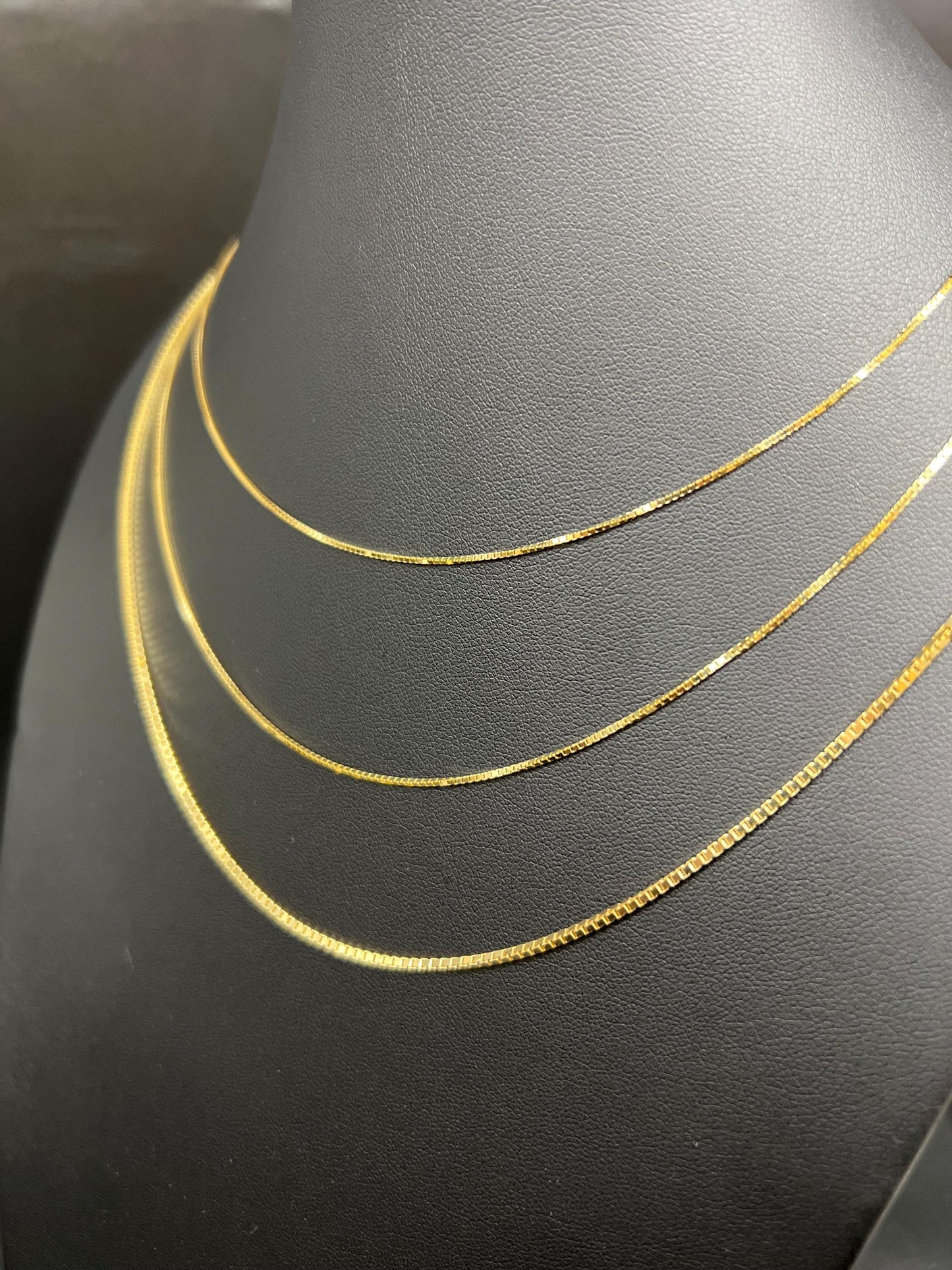 18K SOLID Gold BOX Chain, 18k Real Gold 0.8mm - 1.4mm Heavy Box Chain, 18k Solid Gold Chain, 18K Solid Gold Square Box Chain