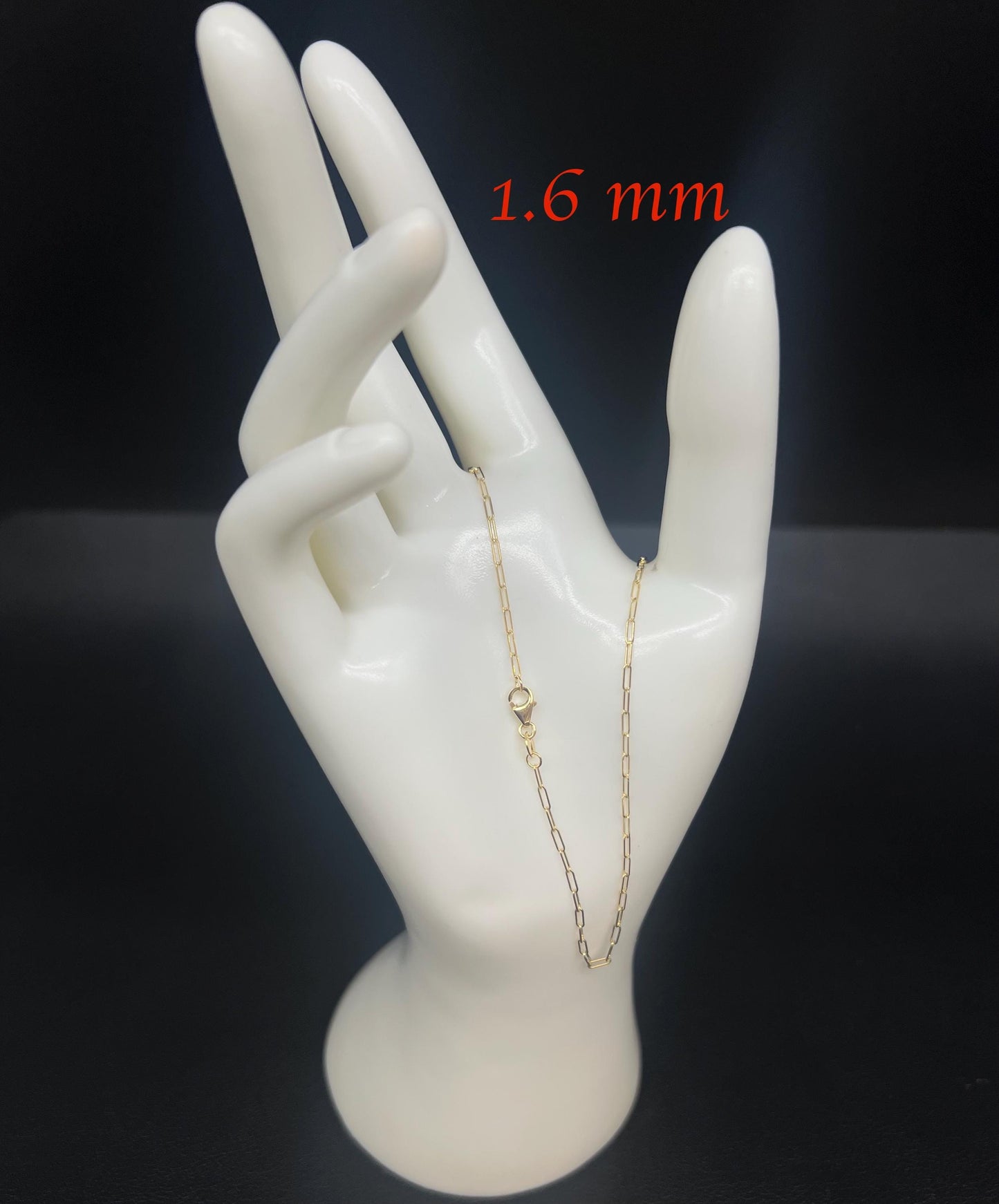 18k SOLID Gold Italian Style Paperclip Chain and Bracelet, 18k Gold Women Necklace, 18k Italian Style Paperclip,  18k Yellow Gold Paperclips