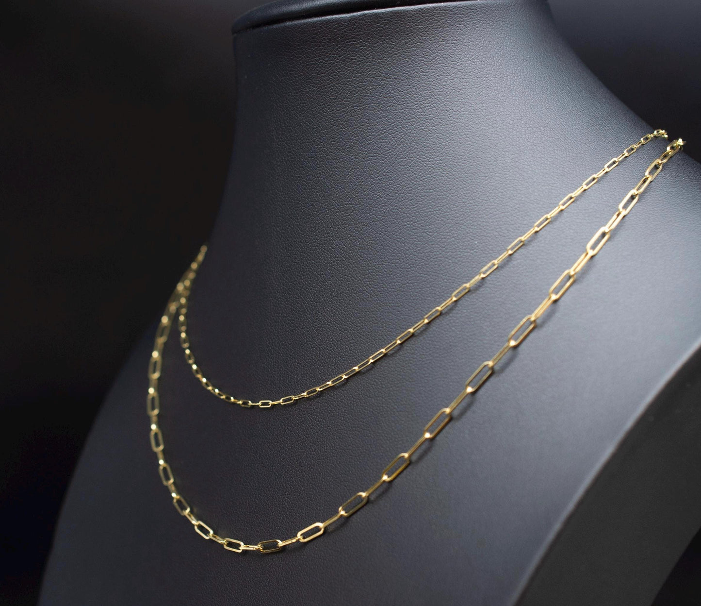 18k SOLID Gold Italian Style Paperclip Chain and Bracelet, 18k Gold Women Necklace, 18k Italian Style Paperclip,  18k Yellow Gold Paperclips