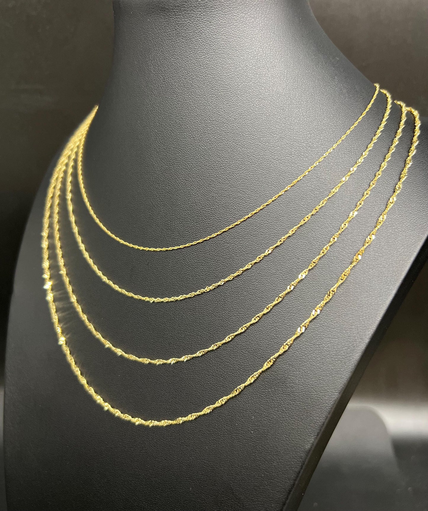 10K Real SOLID Gold Diamond Cut Singapore Chain, 10K Yellow Gold Singapore Necklace, 10K Gold Singapore Chain ,Real Gold Women Necklace