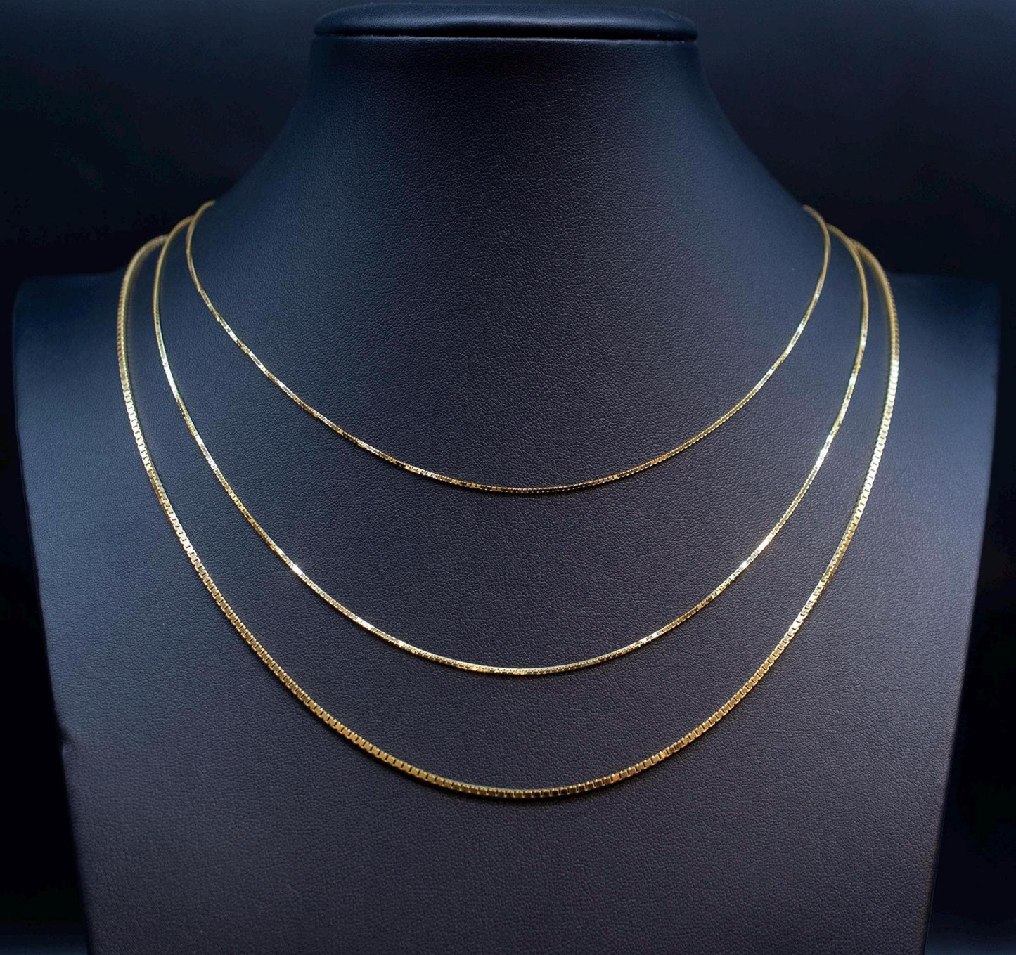 10K SOLID Gold BOX Chain, 10k Real Gold 0.8mm - 1.4mm Heavy Box Chain, 10k Solid Gold Chain, 1OK Solid Gold Square Box Chain