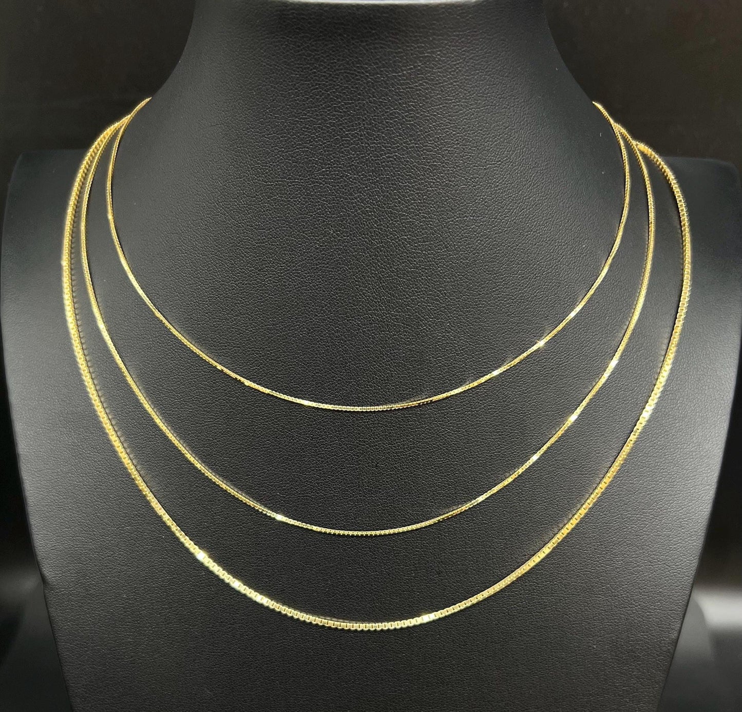 18K SOLID Gold BOX Chain, 18k Real Gold 0.8mm - 1.4mm Heavy Box Chain, 18k Solid Gold Chain, 18K Solid Gold Square Box Chain
