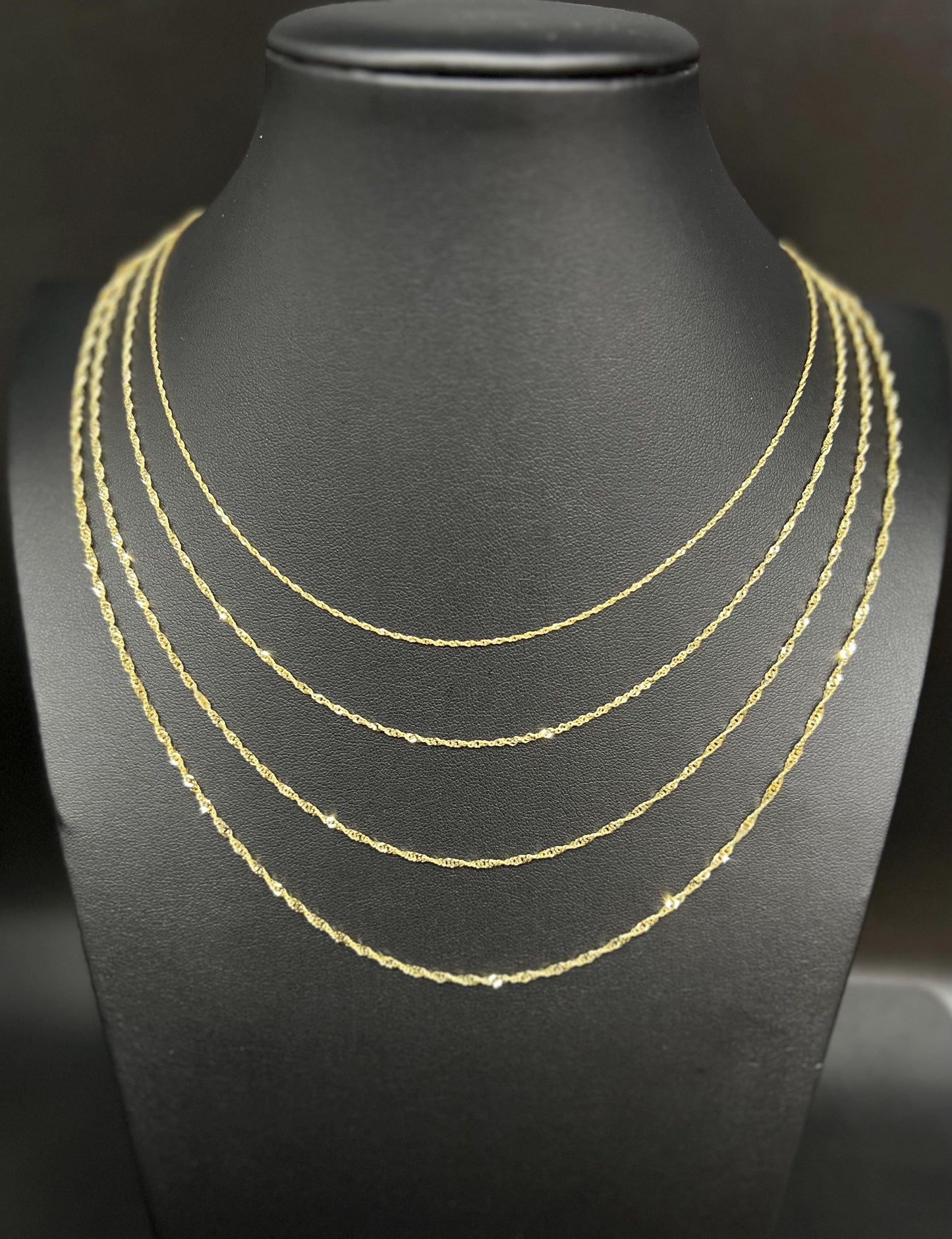 14K Real SOLID Gold Diamond Cut Singapore Chain, 14K Yellow Gold Singapore Necklace, 14K Gold Singapore Chain ,Real Gold Women Necklace