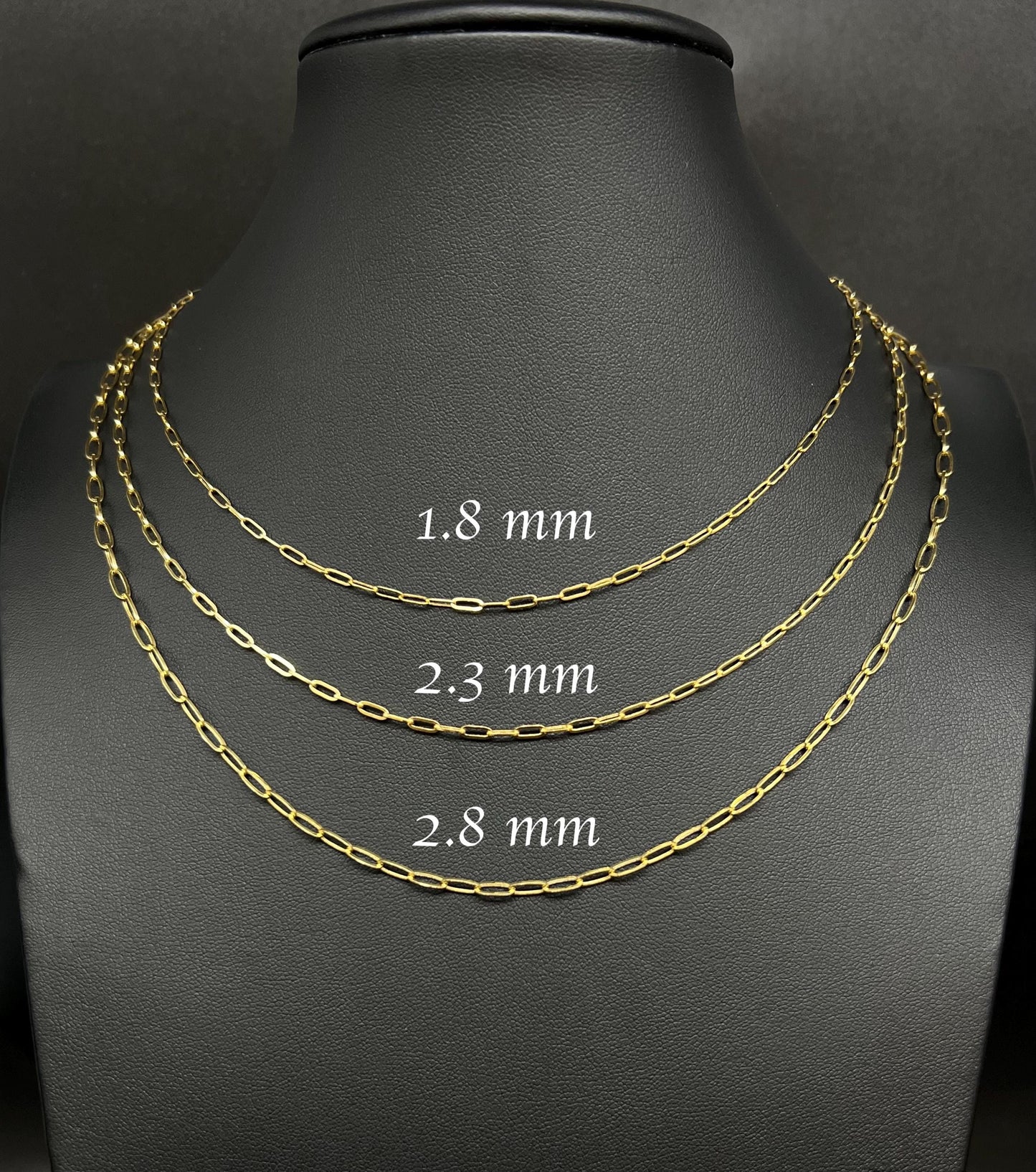 14k Yellow Gold Fancy Paperclip Chain, 14k Gold Paperclip Bracelet, 14k Real Gold Paperclips Necklace, 14k Gold 1.8mm-5.8mm Women Chain