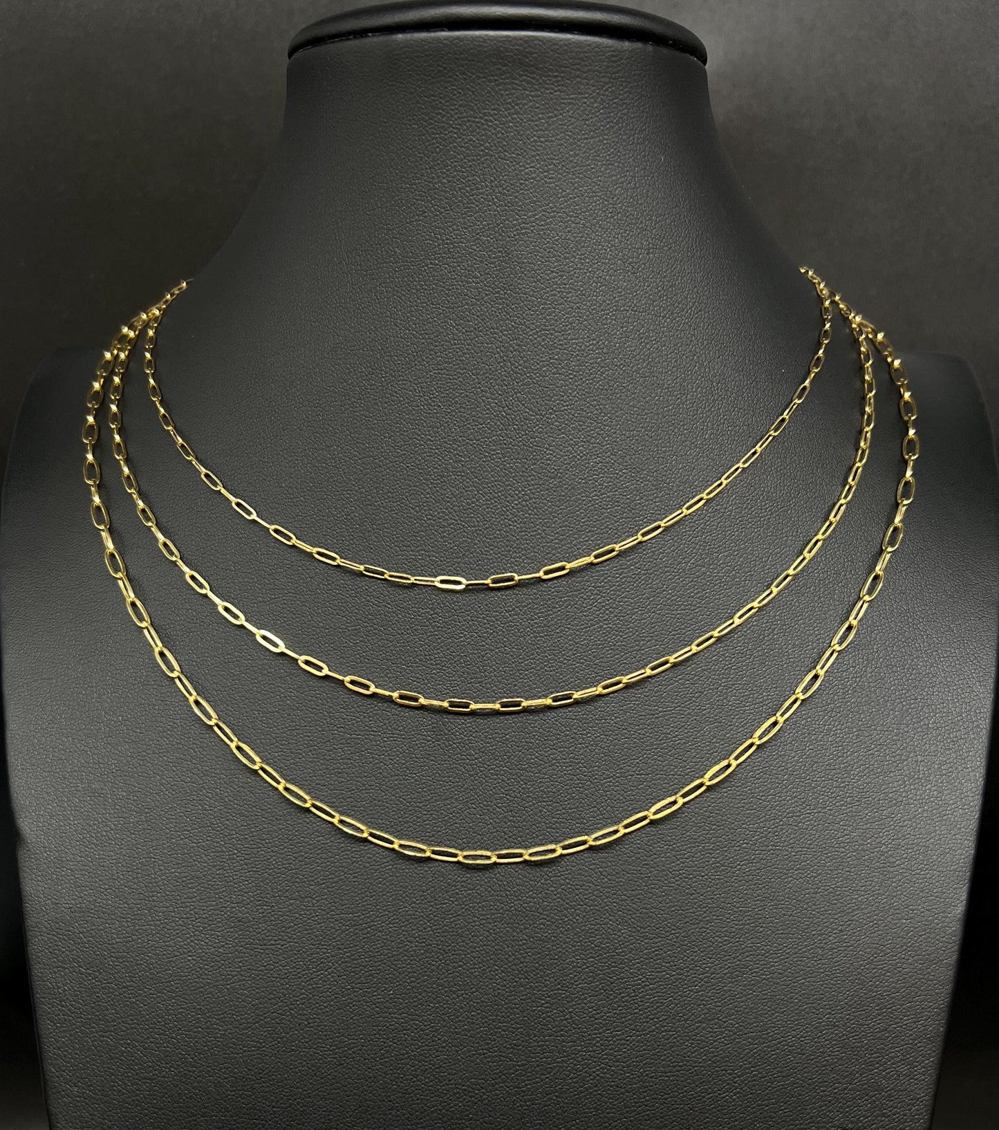 14k Yellow Gold Fancy Paperclip Chain Necklace | 14k Dainty Link Chain | 14k Real Gold Women Necklace | Paperclips Necklace