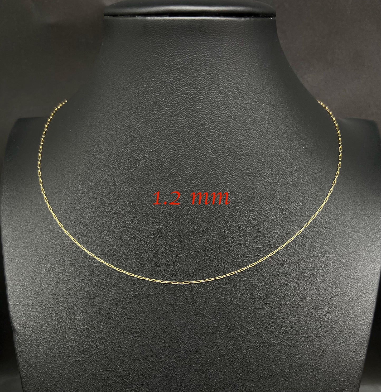 10K Real Yellow Gold Paperclip Chain Necklace and Bracelet,10k 1.2mm - 4.5mm Paperclips Chain, 10k Gold Paperclip Chain, 10K Fancy Paperclip
