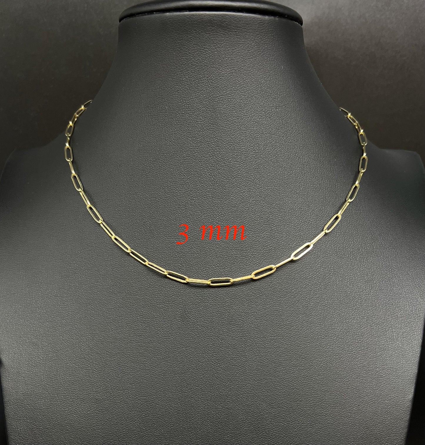 14k Yellow Gold Fancy Paperclip Chain, 14k Gold Paperclip Bracelet, 14k Real Gold Paperclips Necklace, 14k Gold 1.8mm-5.8mm Women Chain