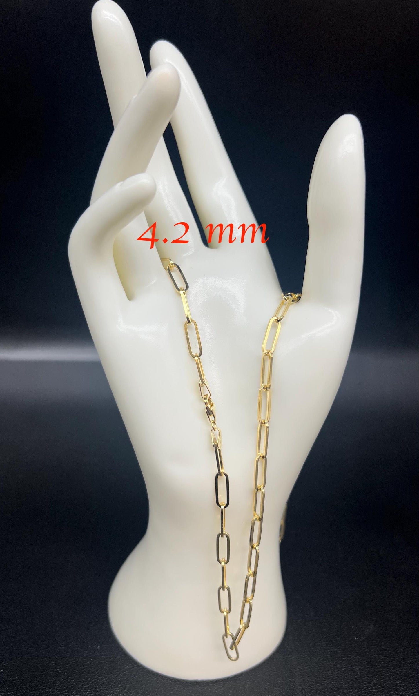 14k SOLID Gold Italian Style Paperclip Chain, 1.2mm - 4.2mm Necklace, Dainty 14k Gold Paperclip Necklace, 14k Solid Gold Paperclips Necklace