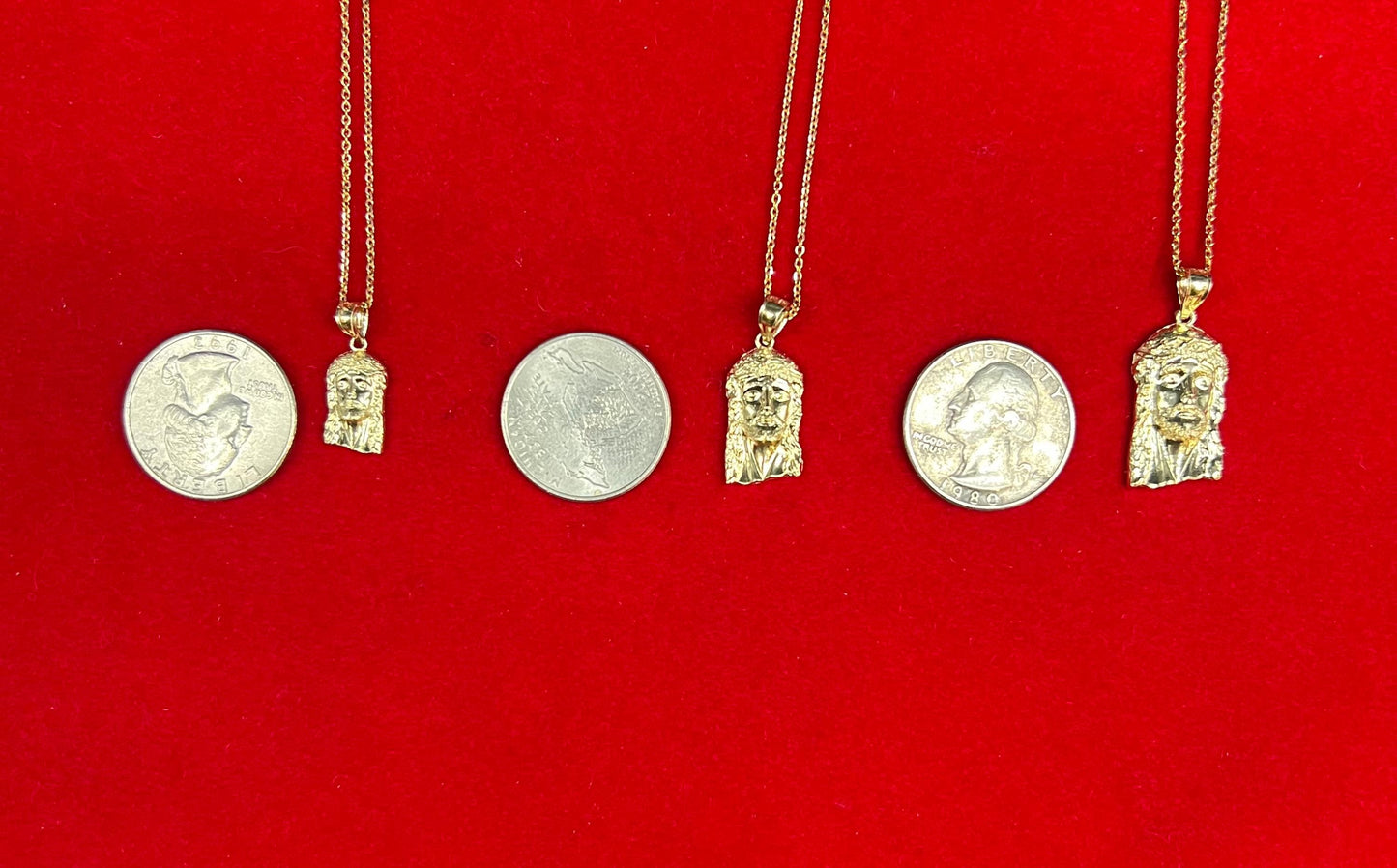 10k Real Solid Gold Jesus Head Pendant Necklace, 1.2mm Cable Chain, Unisex Jesus Head Charm, Religious Gold Gift Jewelry