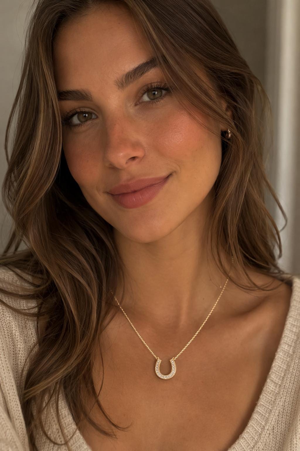 Horseshoe Necklace, 14K Real Gold Horseshoe Necklace , 14K Solid Gold Horseshoe Necklace Chain, Valentine's Day, Dainty Women Necklace